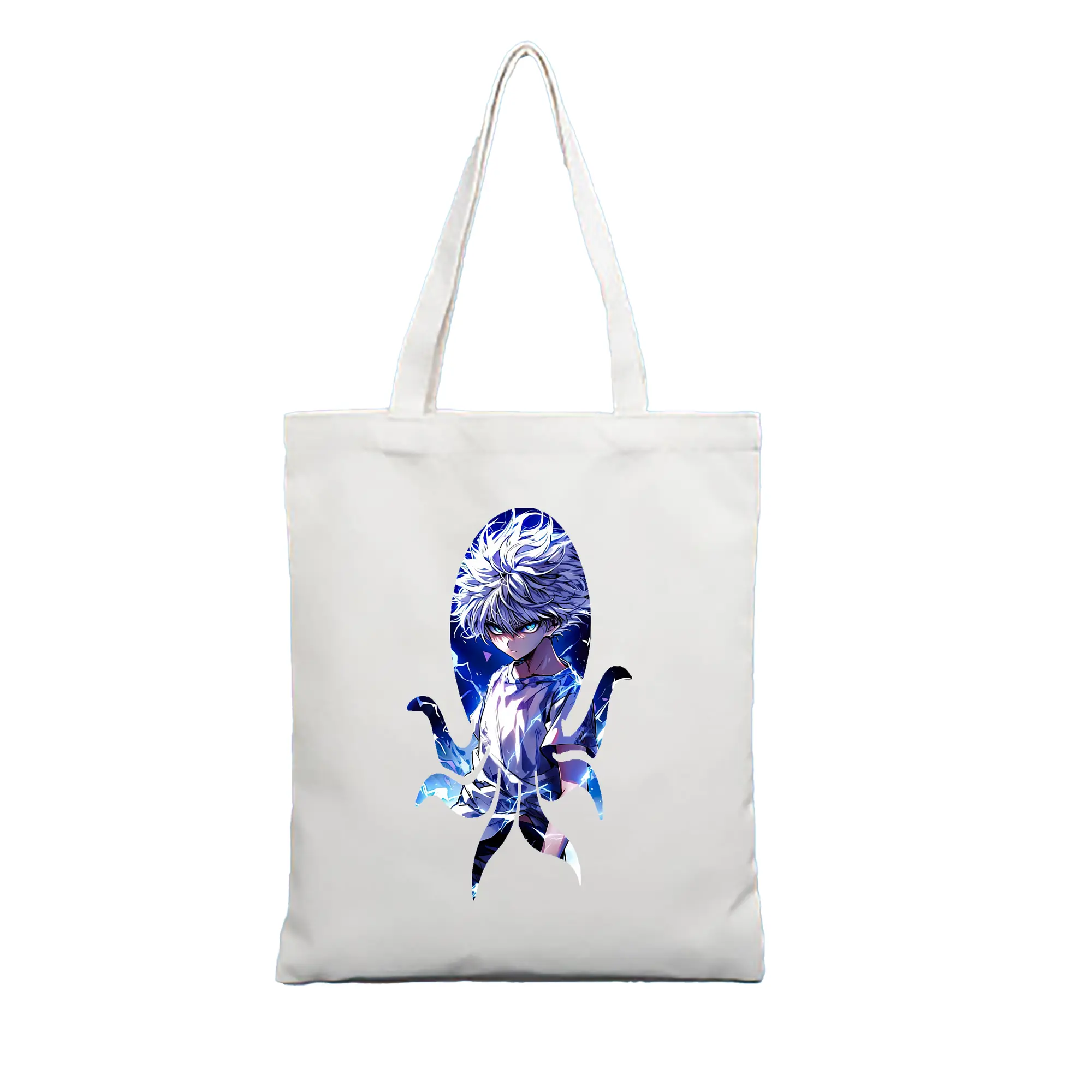 ハンター×ハンター グッズ キルア＝ゾルディック - 縦型キャンバス手提げバッグ（トートバッグ） ・ キャンバス素材 ・ ショッピング用 ・ 軽量 丈夫 お手入れ簡単