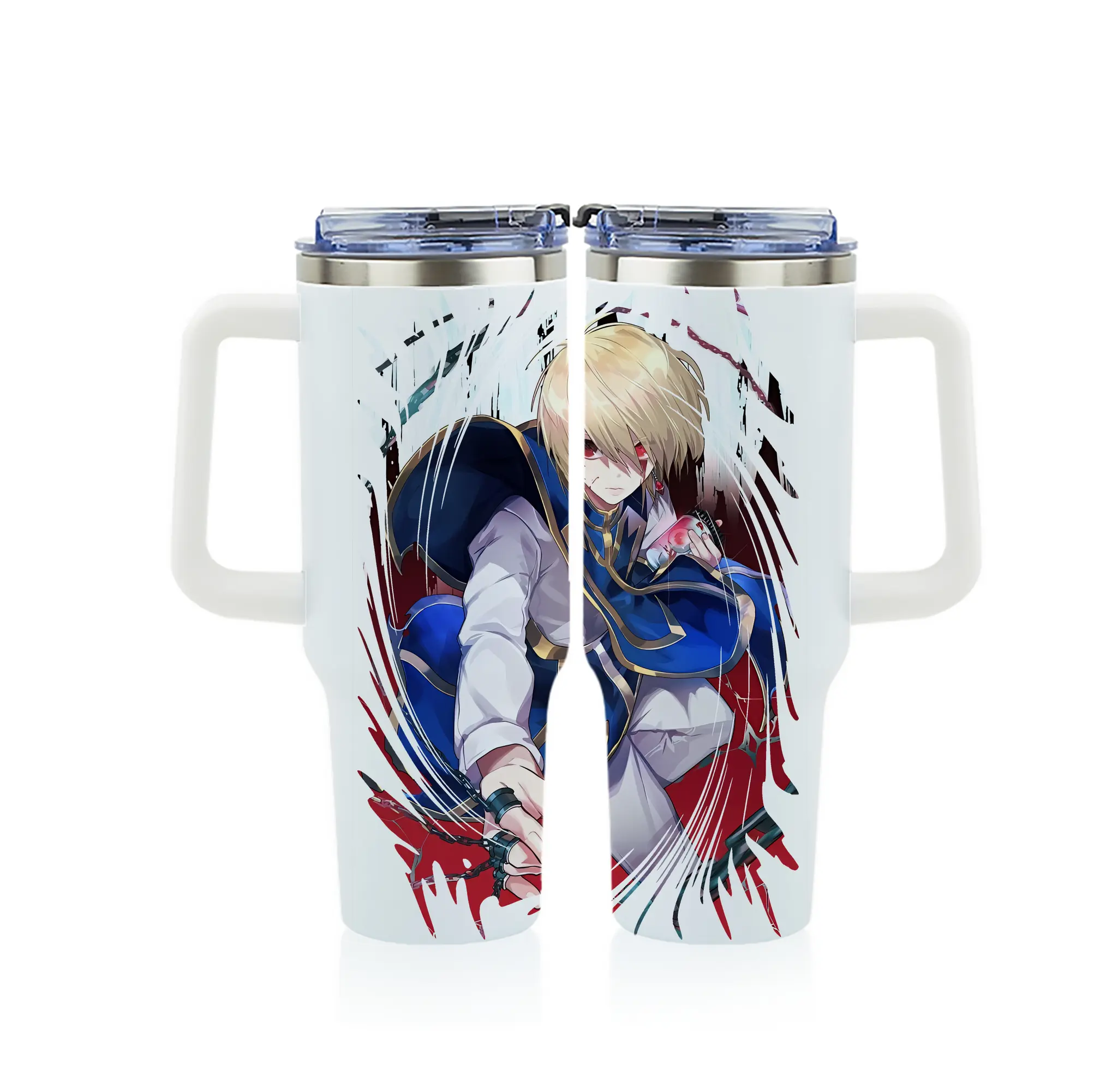 ハンター×ハンター グッズ クラピカ - 1200mL フルプリント車用タンブラー ・ 304ステンレス 内側 ・ 201ステンレス 外側 ・ 保温 保冷 ・ 通勤 ドライブ アウトドア用