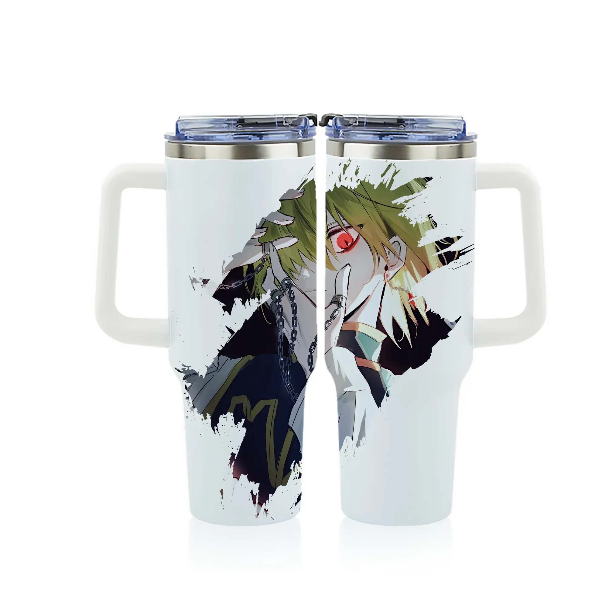 ハンター×ハンター グッズ クラピカ - 1200mL フルプリント車用タンブラー ・ 304ステンレス 内側 ・ 201ステンレス 外側 ・ 保温 保冷 ・ 通勤 ドライブ アウトドア用