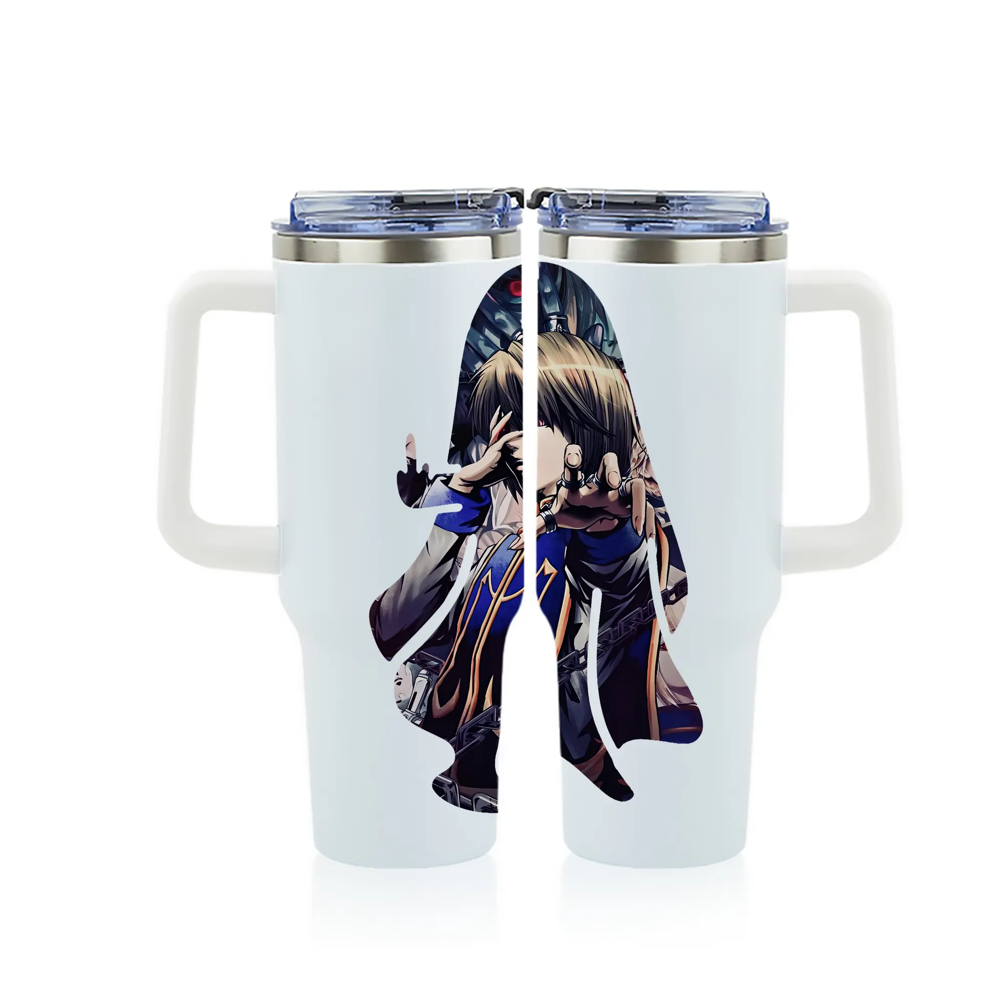 ハンター×ハンター グッズ クラピカ - 1200mL フルプリント車用タンブラー ・ 304ステンレス 内側 ・ 201ステンレス 外側 ・ 保温 保冷 ・ 通勤 ドライブ アウトドア用