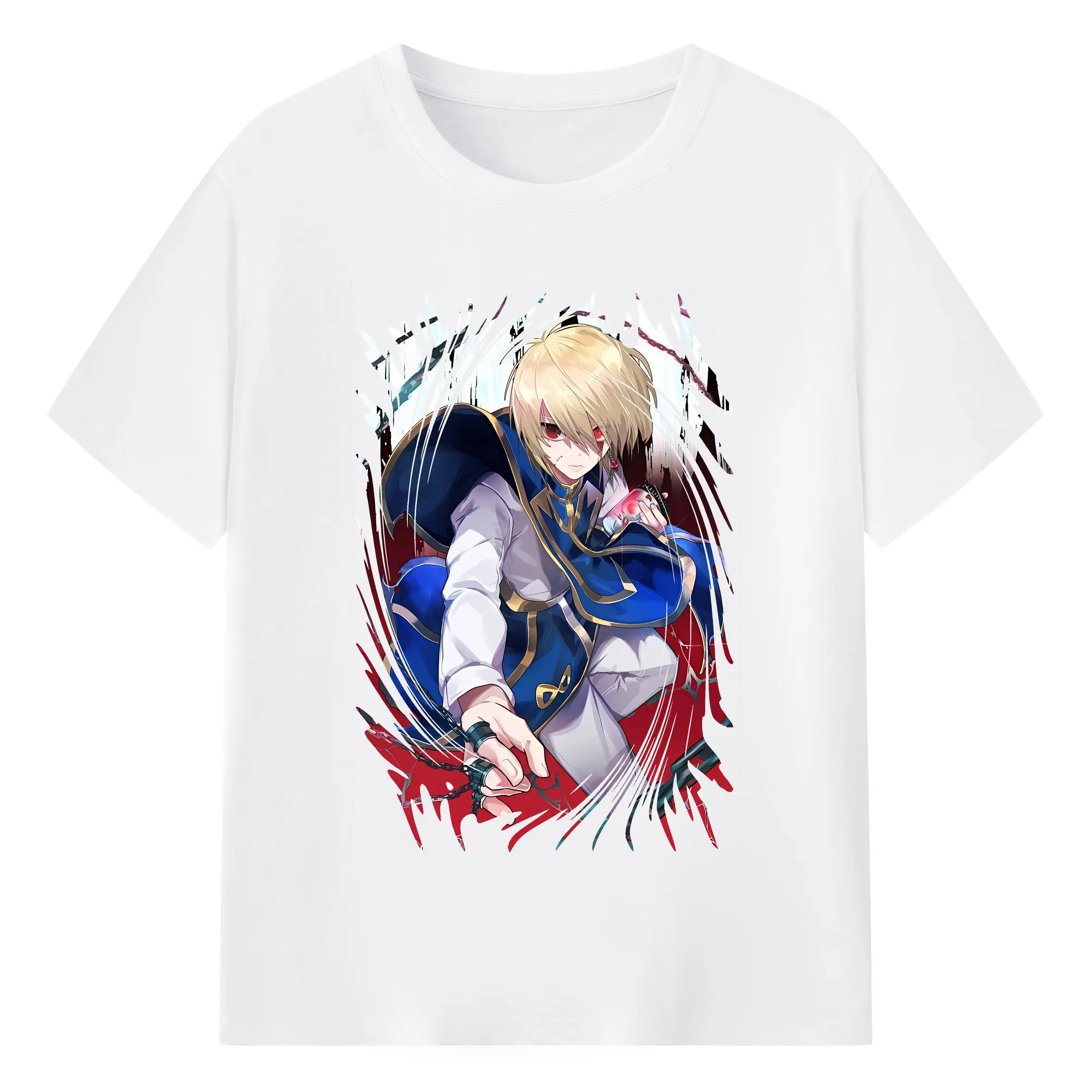 ハンター×ハンター グッズ クラピカ - 綿100％ 半袖Tシャツ ・ フロントプリント ・ 快適 通気性 ・ 日常使い 散歩 スポーツ用