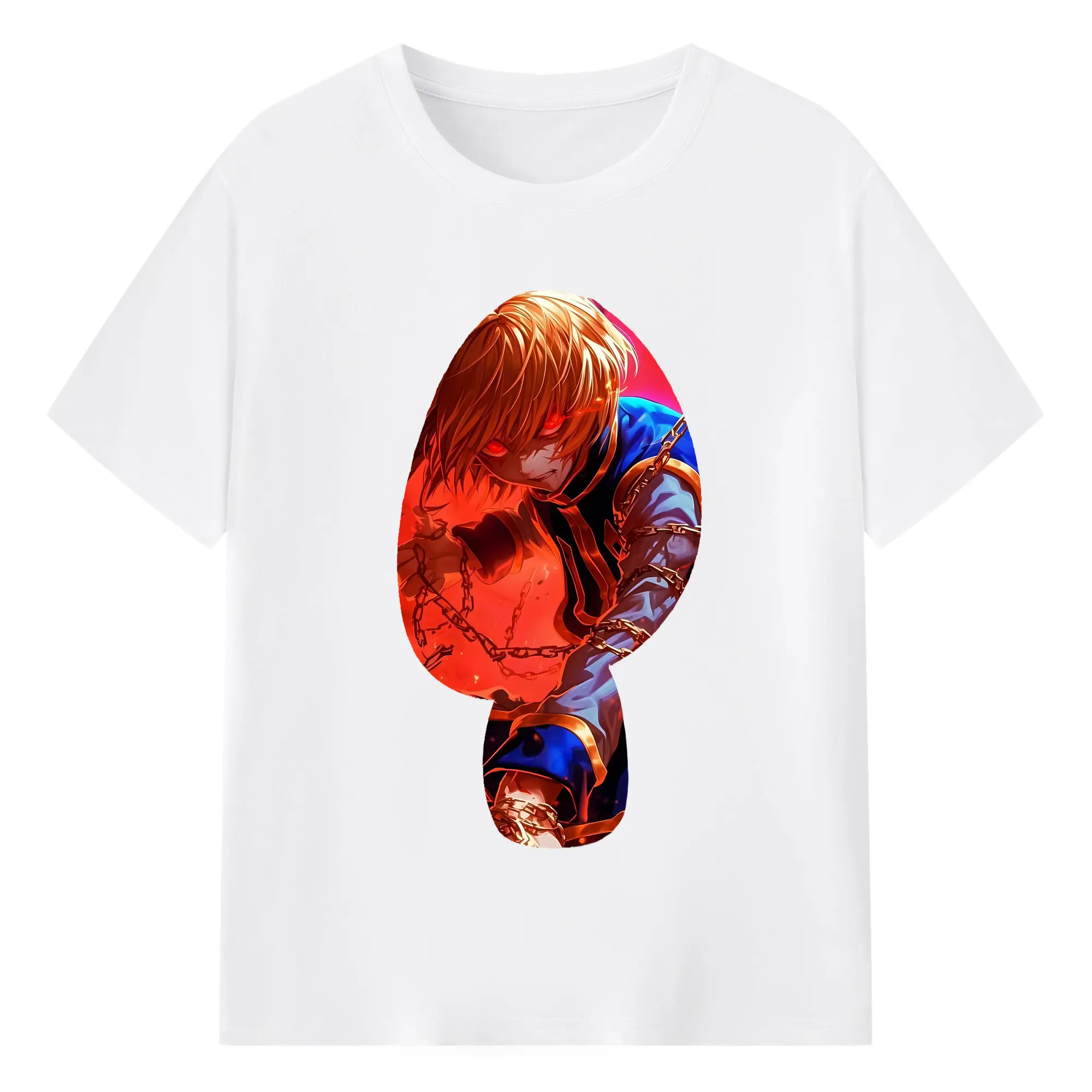 ハンター×ハンター グッズ クラピカ - 綿100％ 半袖Tシャツ ・ フロントプリント ・ 快適 通気性 ・ 日常使い 散歩 スポーツ用