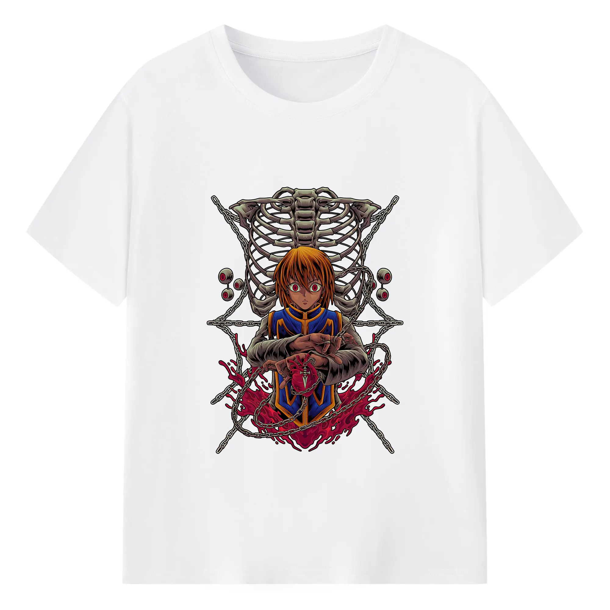 ハンター×ハンター グッズ クラピカ - 綿100％ 半袖Tシャツ ・ フロントプリント ・ 快適 通気性 ・ 日常使い 散歩 スポーツ用