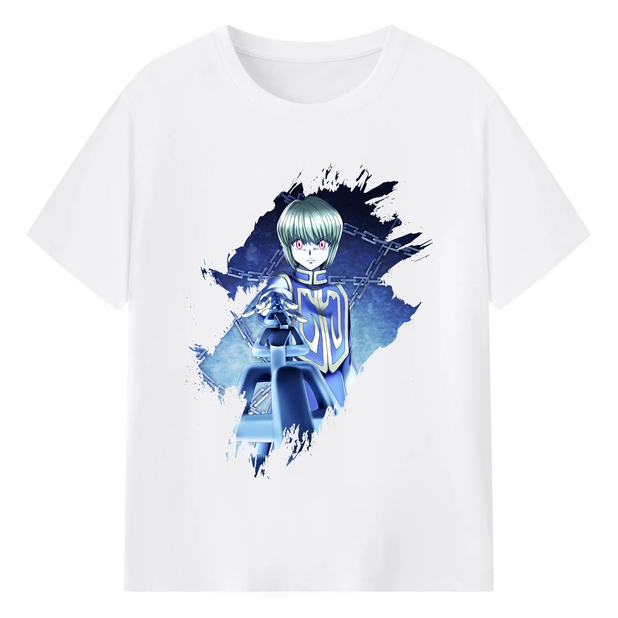 ハンター×ハンター グッズ クラピカ - 綿100％ 半袖Tシャツ ・ フロントプリント ・ 快適 通気性 ・ 日常使い 散歩 スポーツ用