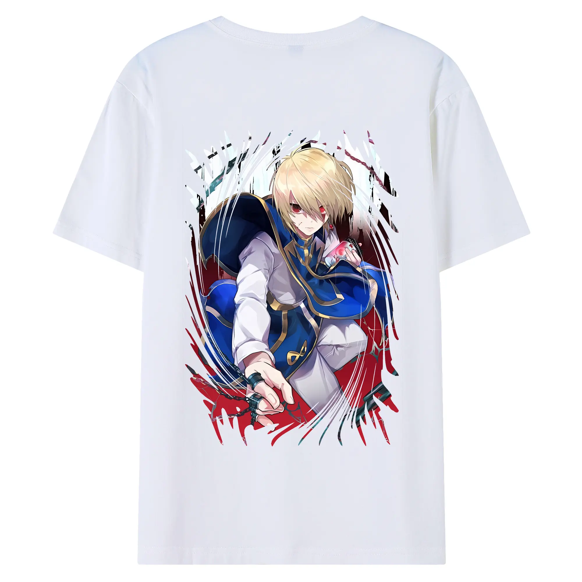 ハンター×ハンター グッズ クラピカ - 綿100％ 半袖Tシャツ ・ バックプリント ・ 快適 通気性 ・ 日常使い 散歩 スポーツ用