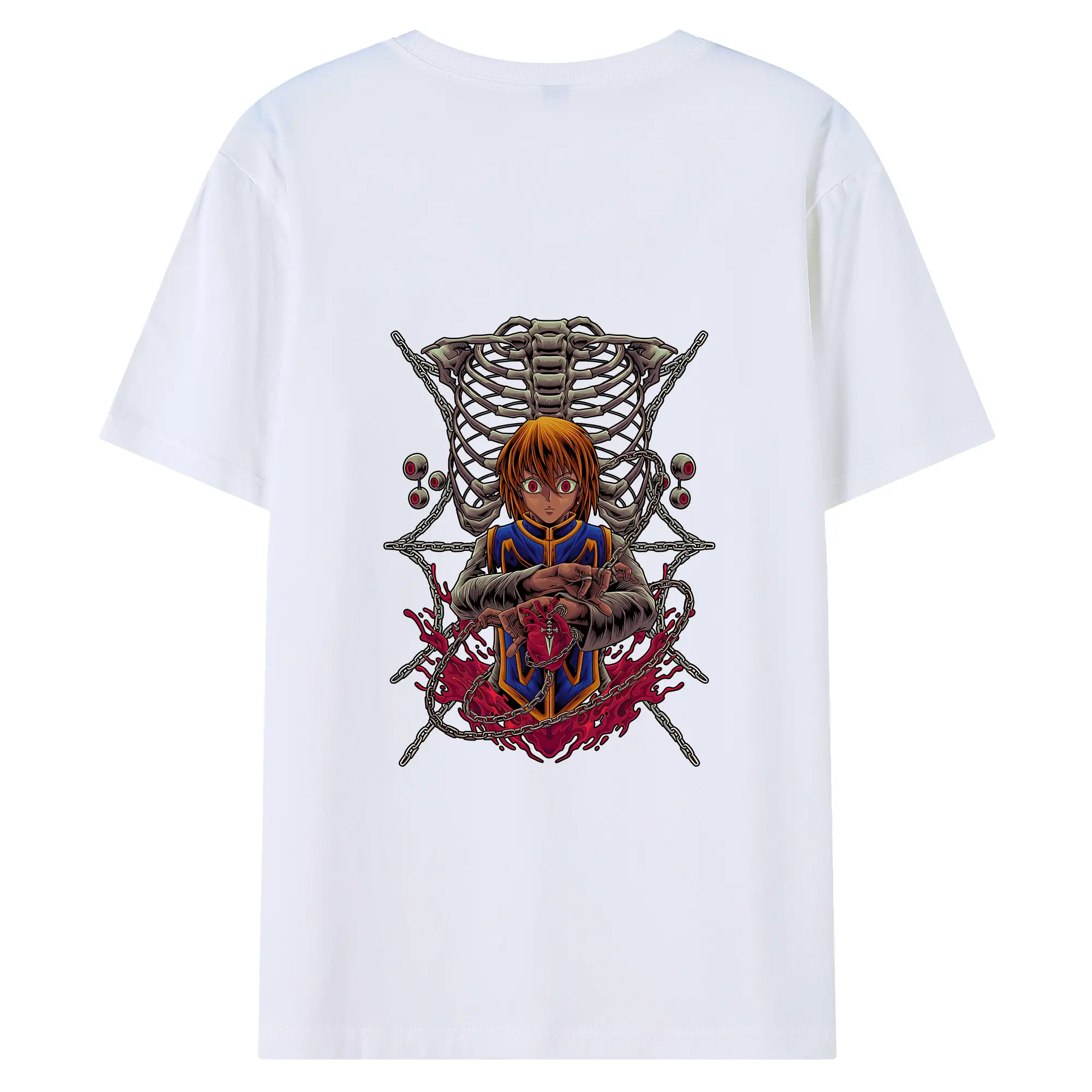 ハンター×ハンター グッズ クラピカ - 綿100％ 半袖Tシャツ ・ バックプリント ・ 快適 通気性 ・ 日常使い 散歩 スポーツ用