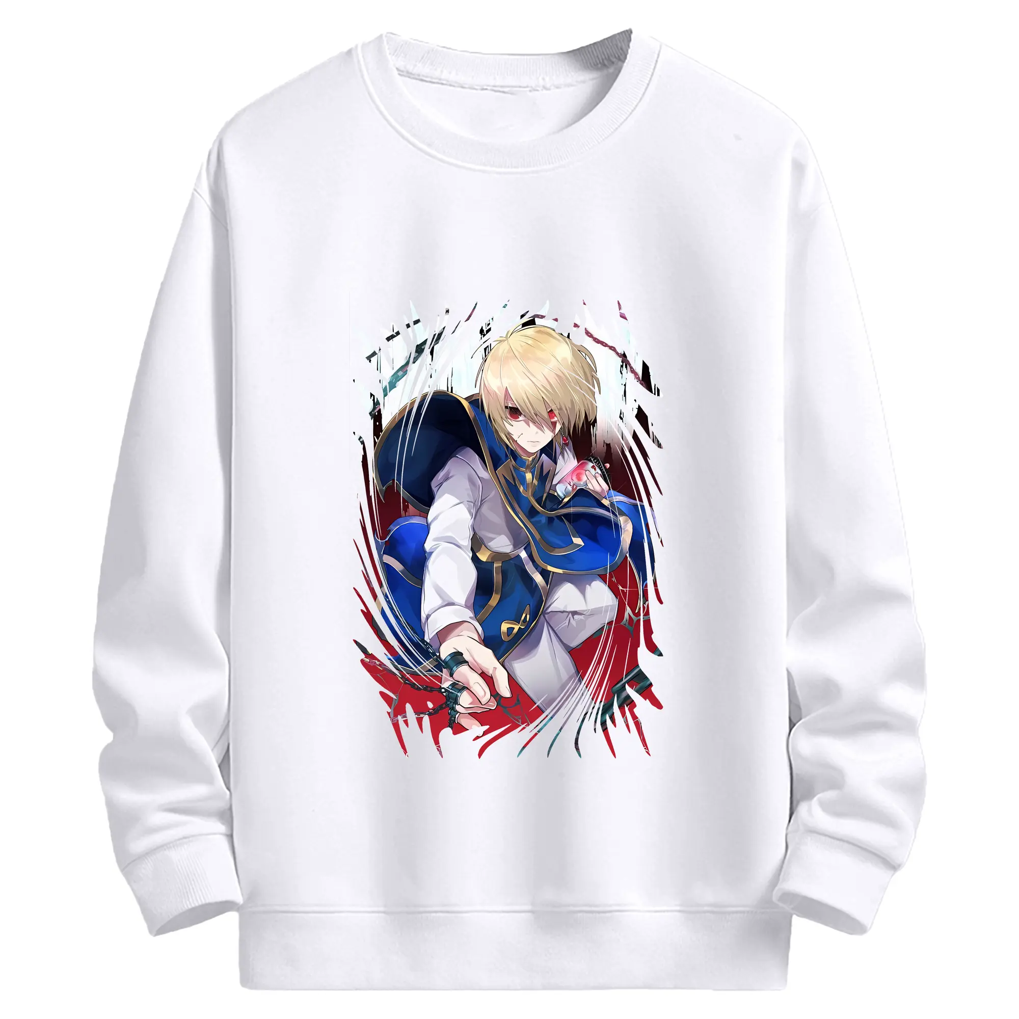 ハンター×ハンター グッズ クラピカ - 高品質 クルーネック スウェット ・ コットン59％ ポリエステル41％ ・ ユニセックス 長袖 トレーナー ・ カジュアル デイリー スポーツ 散歩用