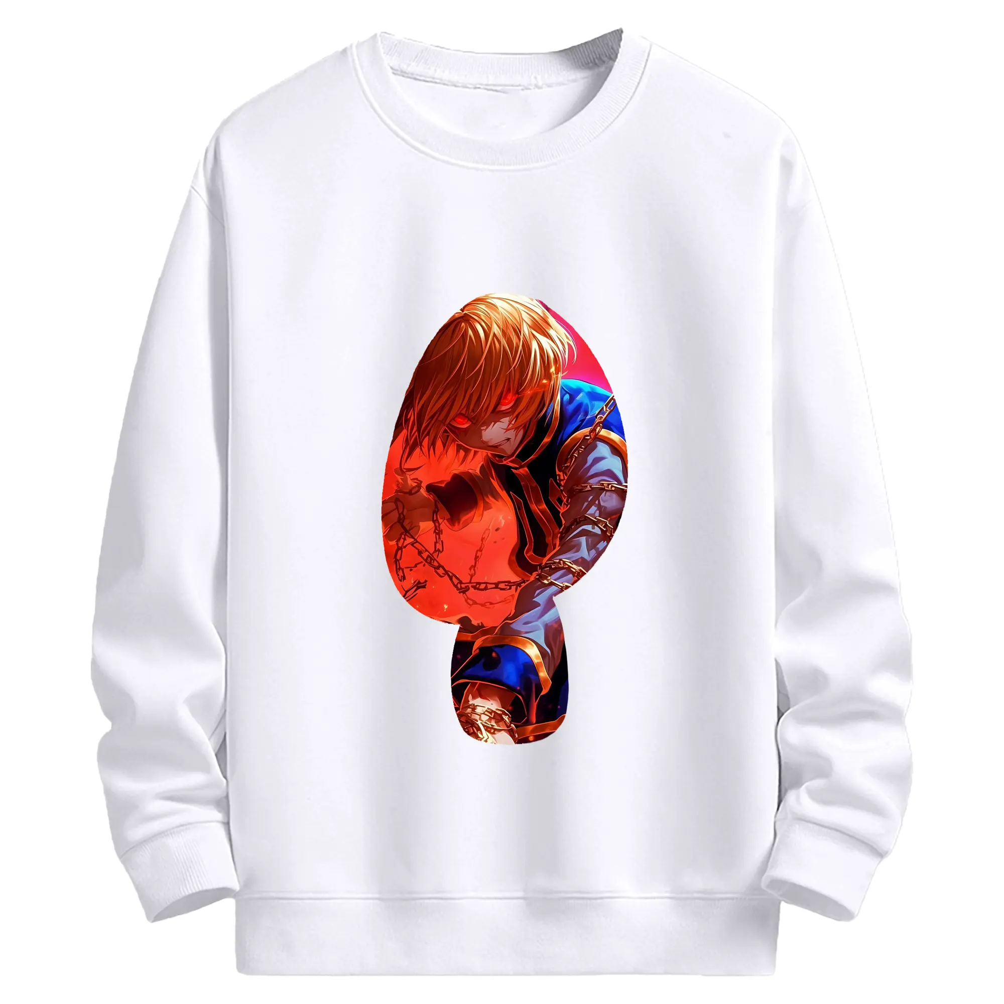 ハンター×ハンター グッズ クラピカ - 高品質 クルーネック スウェット ・ コットン59％ ポリエステル41％ ・ ユニセックス 長袖 トレーナー ・ カジュアル デイリー スポーツ 散歩用