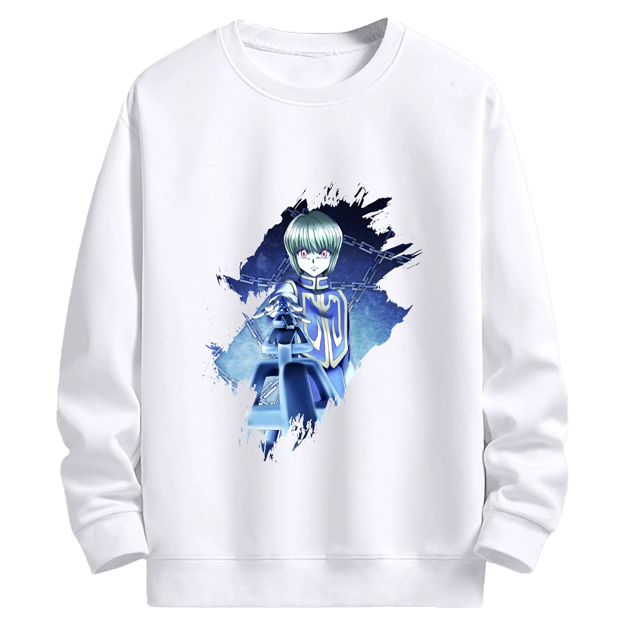 ハンター×ハンター グッズ クラピカ - 高品質 クルーネック スウェット ・ コットン59％ ポリエステル41％ ・ ユニセックス 長袖 トレーナー ・ カジュアル デイリー スポーツ 散歩用