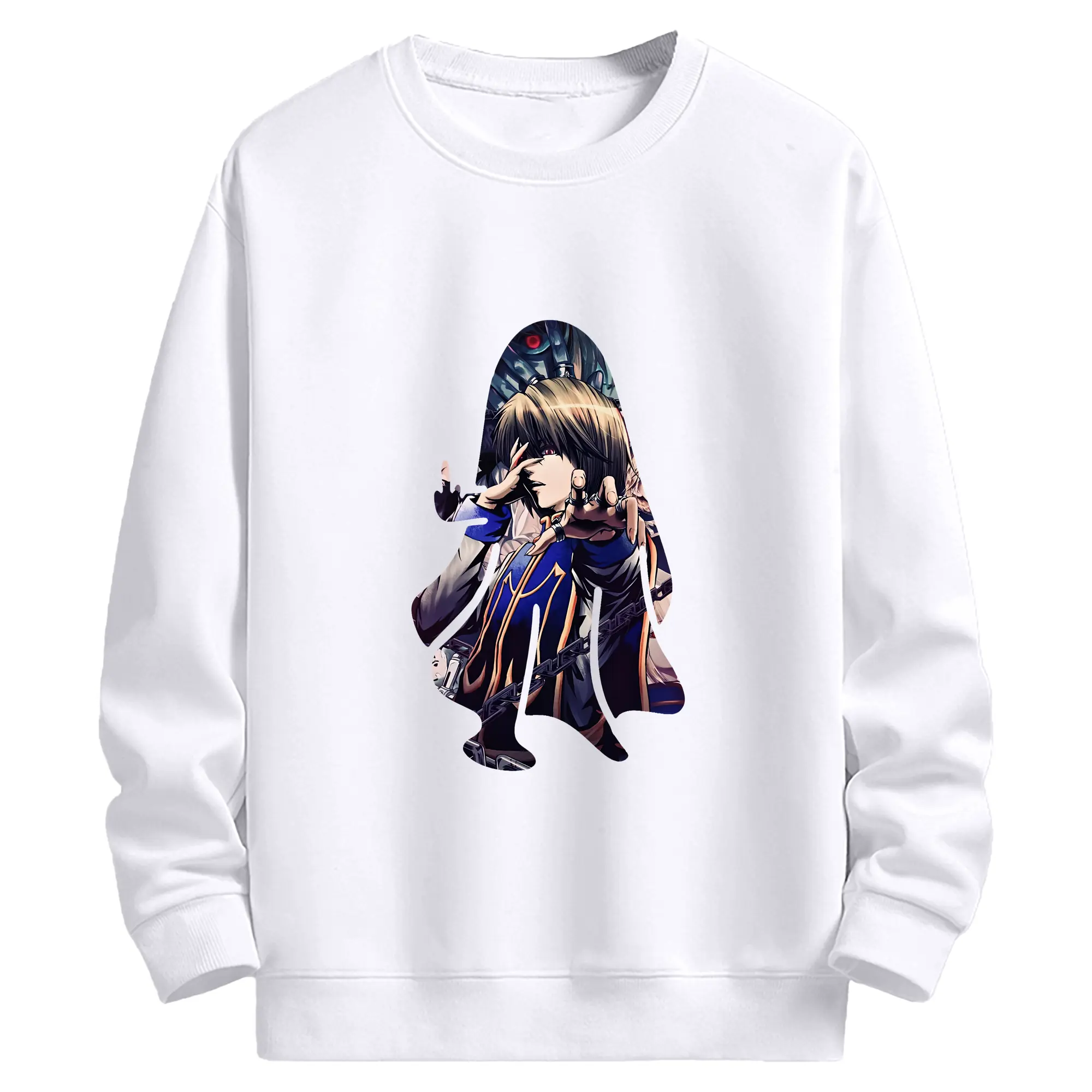 ハンター×ハンター グッズ クラピカ - 高品質 クルーネック スウェット ・ コットン59％ ポリエステル41％ ・ ユニセックス 長袖 トレーナー ・ カジュアル デイリー スポーツ 散歩用