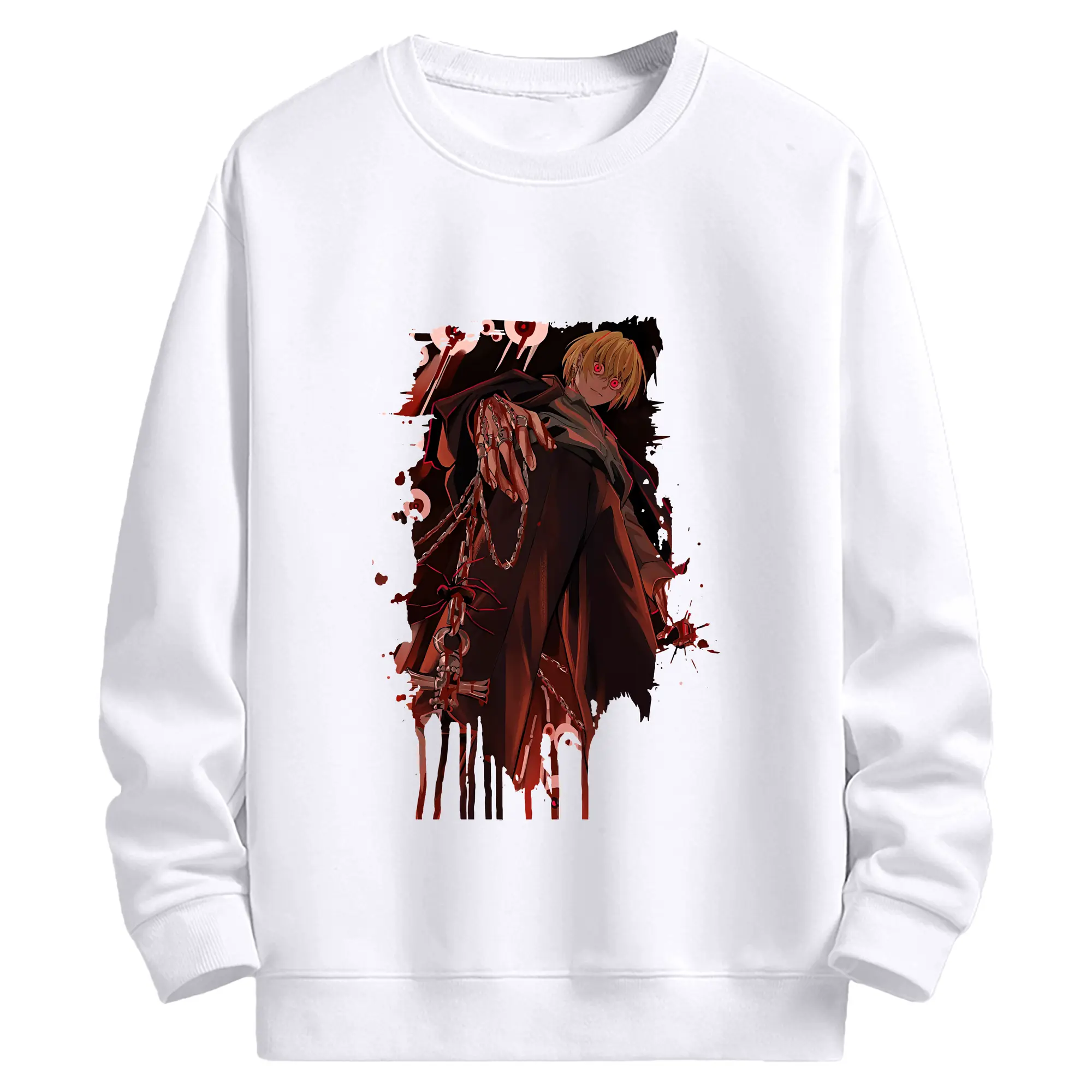 ハンター×ハンター グッズ クラピカ - 高品質 クルーネック スウェット ・ コットン59％ ポリエステル41％ ・ ユニセックス 長袖 トレーナー ・ カジュアル デイリー スポーツ 散歩用