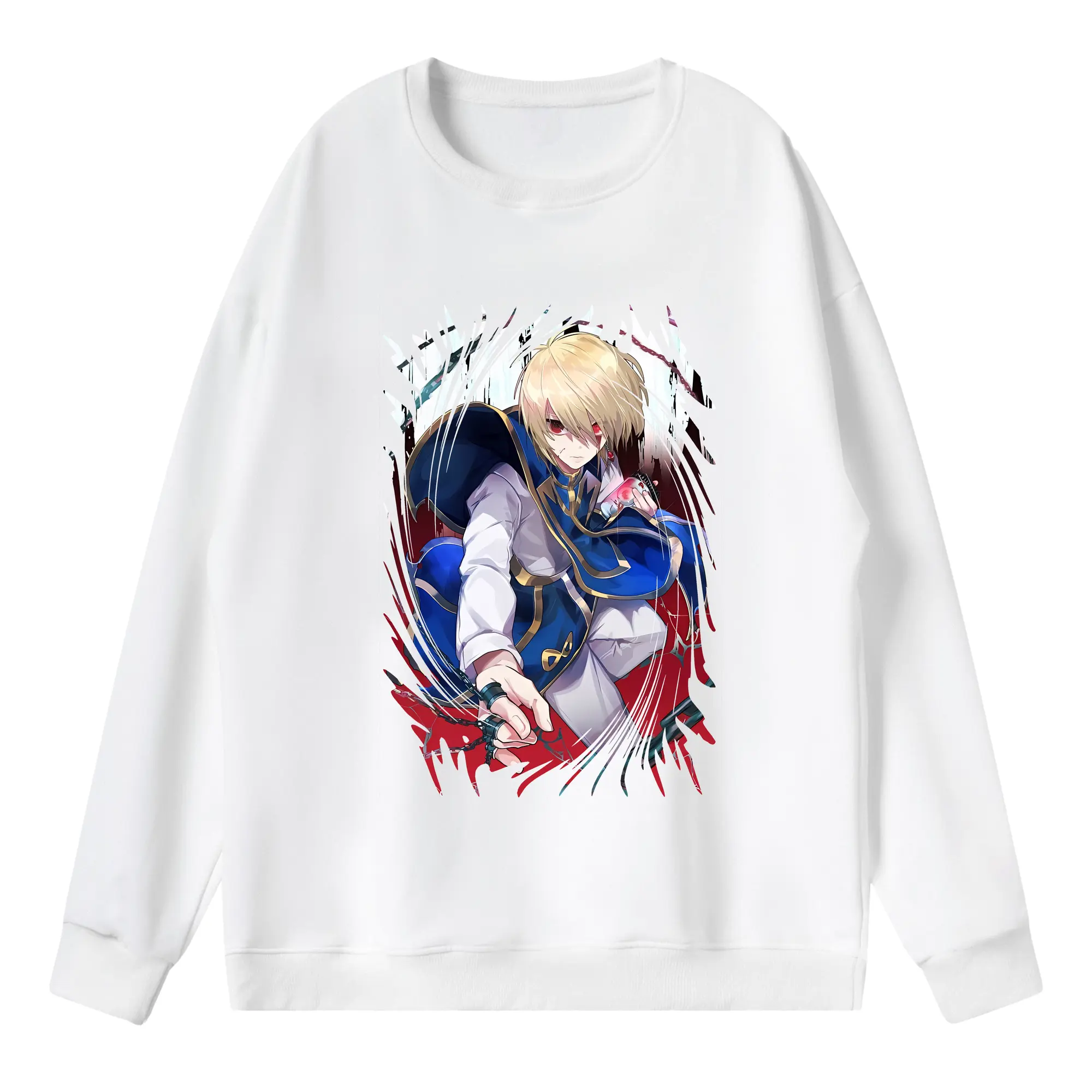 ハンター×ハンター グッズ クラピカ - 薄手 クルーネック スウェット 裏毛260g · ポリエステル 春秋向け カジュアル 男女兼用 · トレーナー デイリー スポーツ 散歩に最適