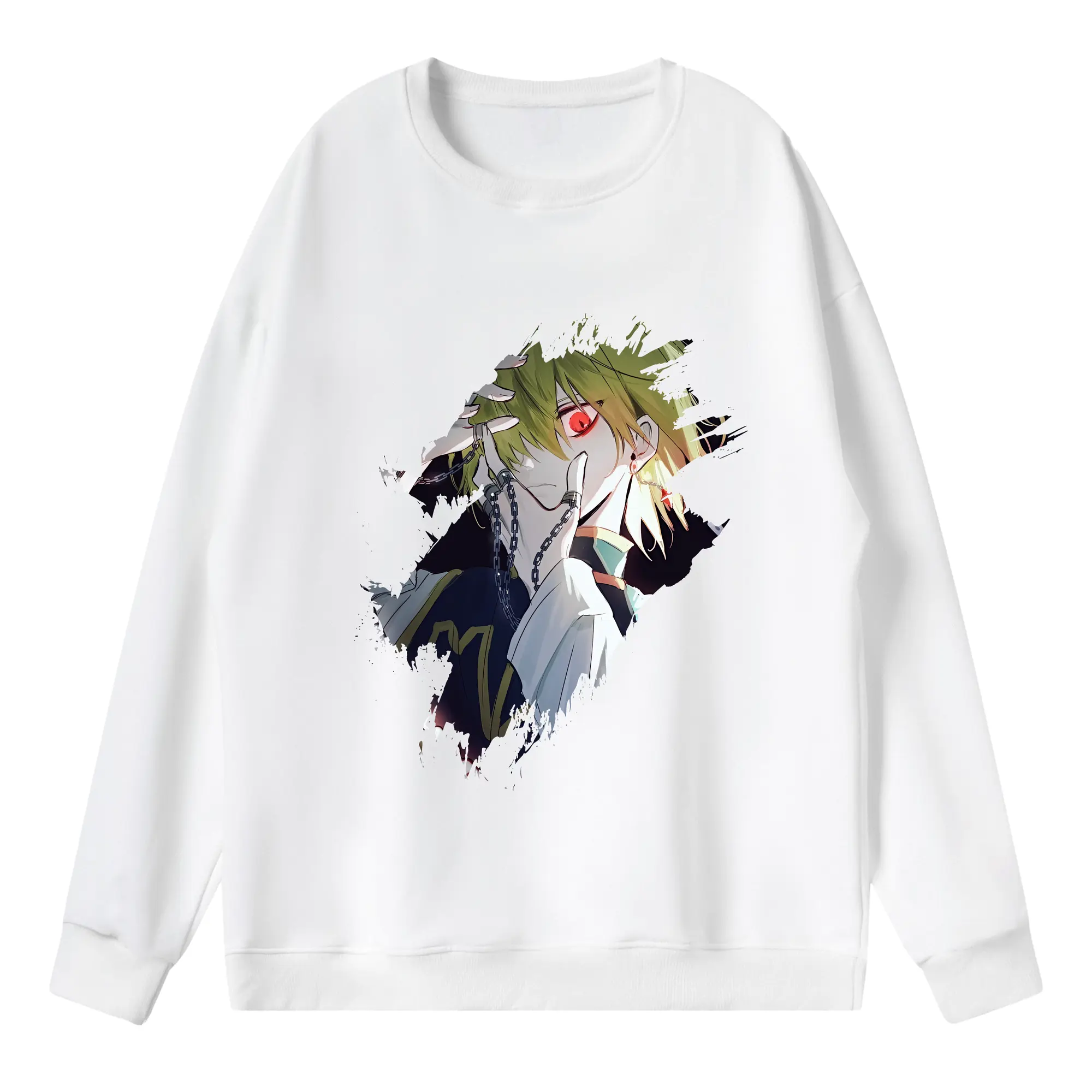 ハンター×ハンター グッズ クラピカ - 薄手 クルーネック スウェット 裏毛260g · ポリエステル 春秋向け カジュアル 男女兼用 · トレーナー デイリー スポーツ 散歩に最適