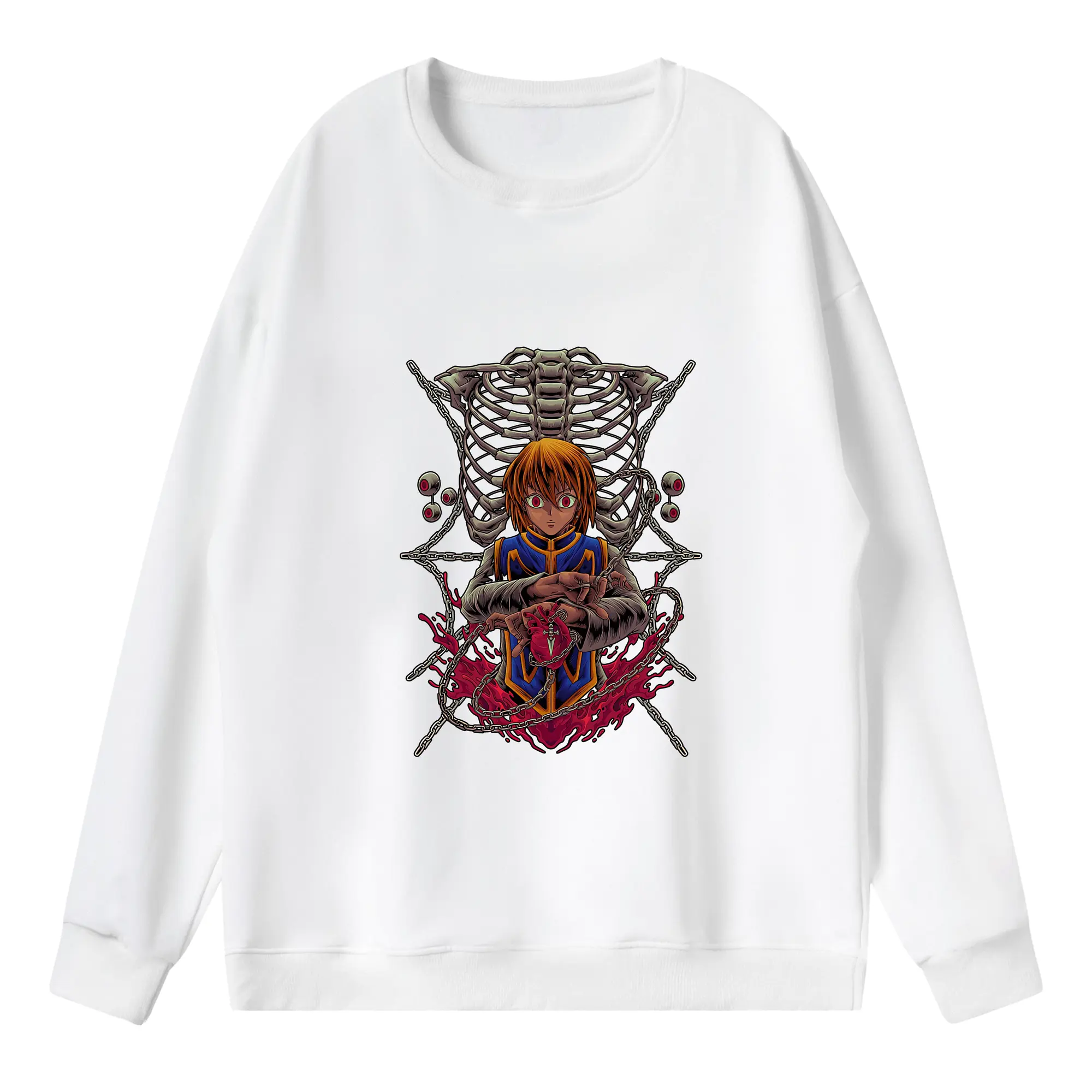 ハンター×ハンター グッズ クラピカ - 薄手 クルーネック スウェット 裏毛260g · ポリエステル 春秋向け カジュアル 男女兼用 · トレーナー デイリー スポーツ 散歩に最適