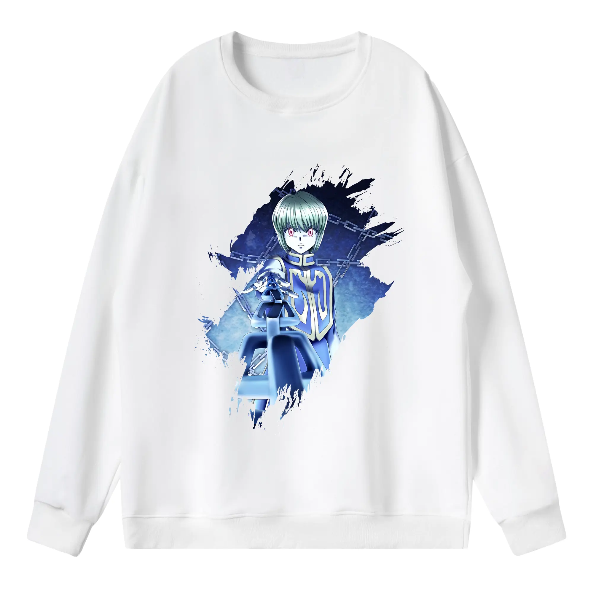 ハンター×ハンター グッズ クラピカ - 薄手 クルーネック スウェット 裏毛260g · ポリエステル 春秋向け カジュアル 男女兼用 · トレーナー デイリー スポーツ 散歩に最適