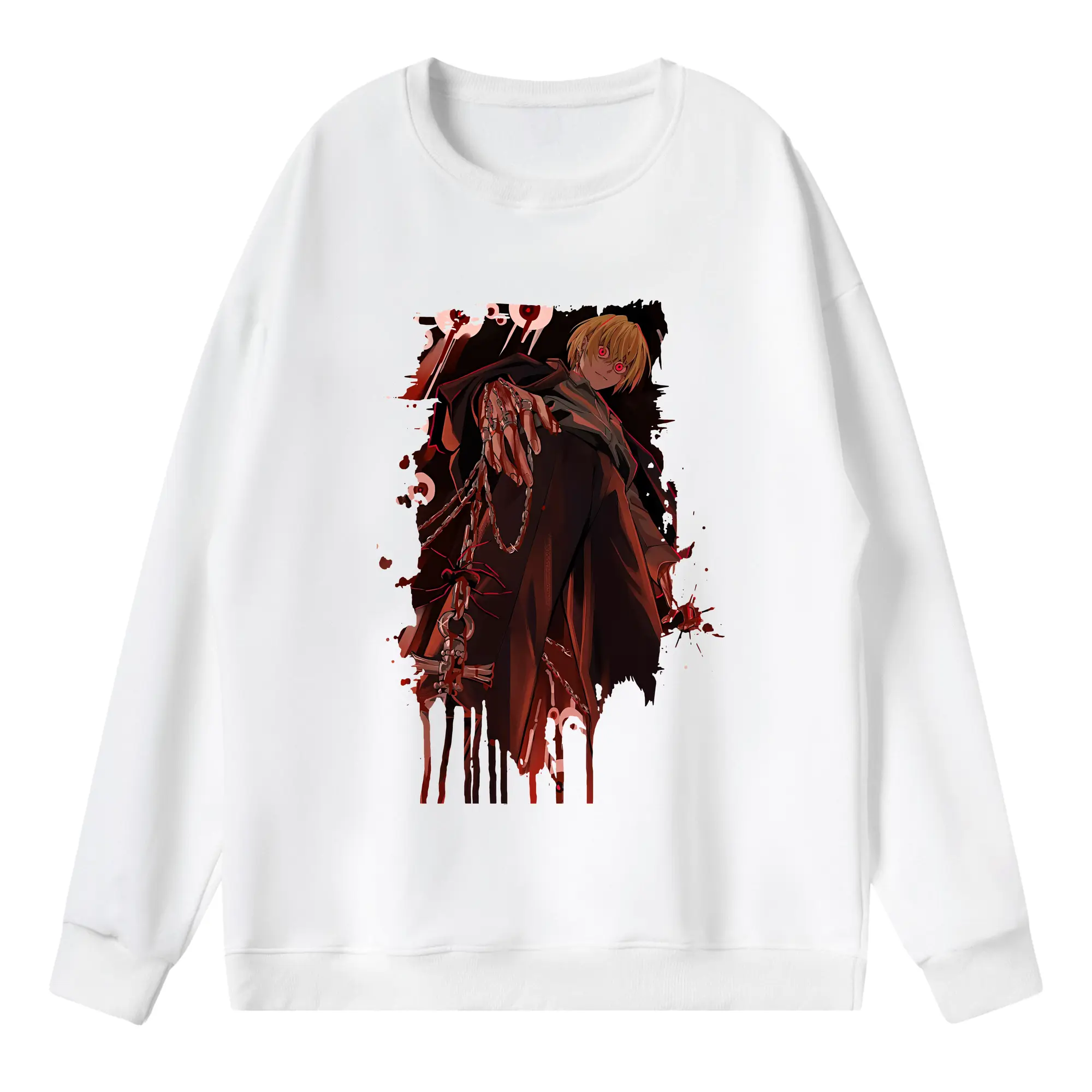 ハンター×ハンター グッズ クラピカ - 薄手 クルーネック スウェット 裏毛260g · ポリエステル 春秋向け カジュアル 男女兼用 · トレーナー デイリー スポーツ 散歩に最適