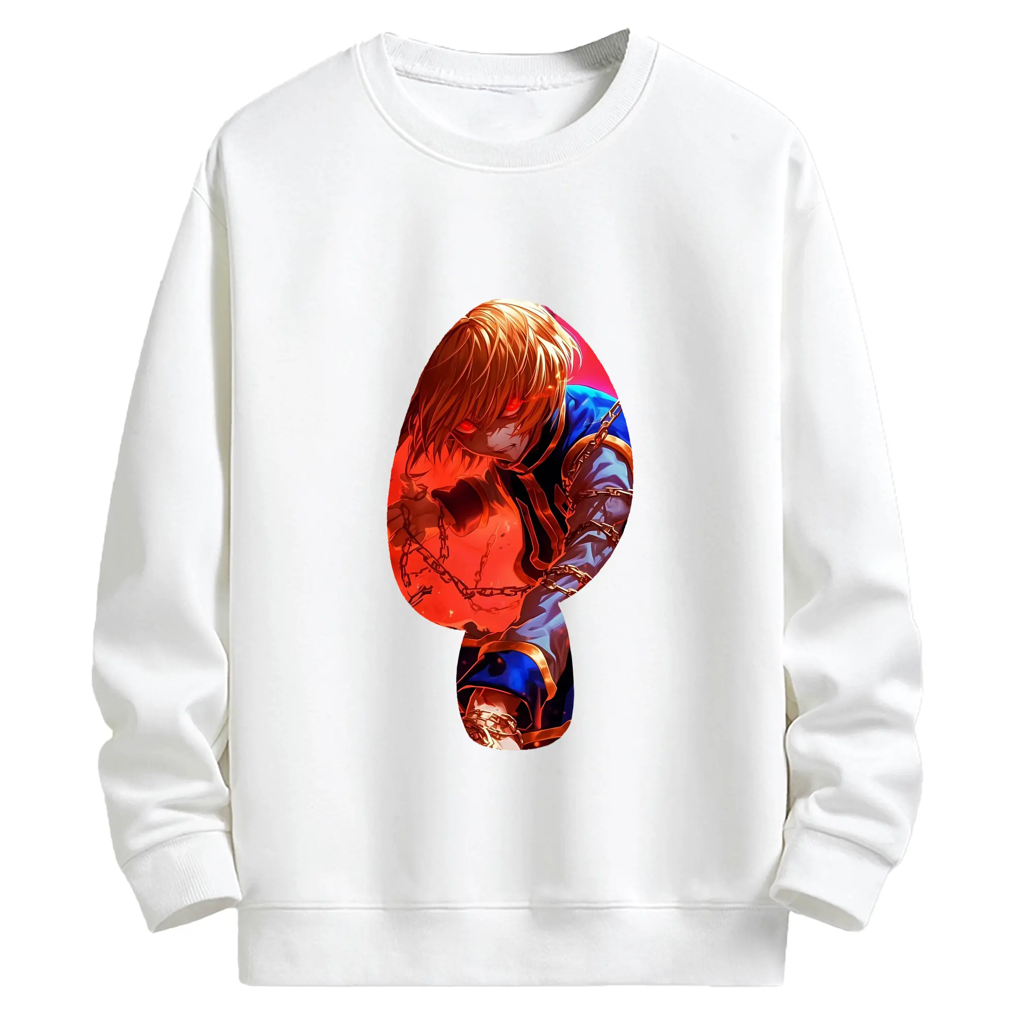 ハンター×ハンター グッズ クラピカ - キッズ クルーネックスウェットシャツ ・ フロントプリント ・ 綿80％ ポリエステル20％ ・ 快適 通学 スポーツ 日常使い お散歩用