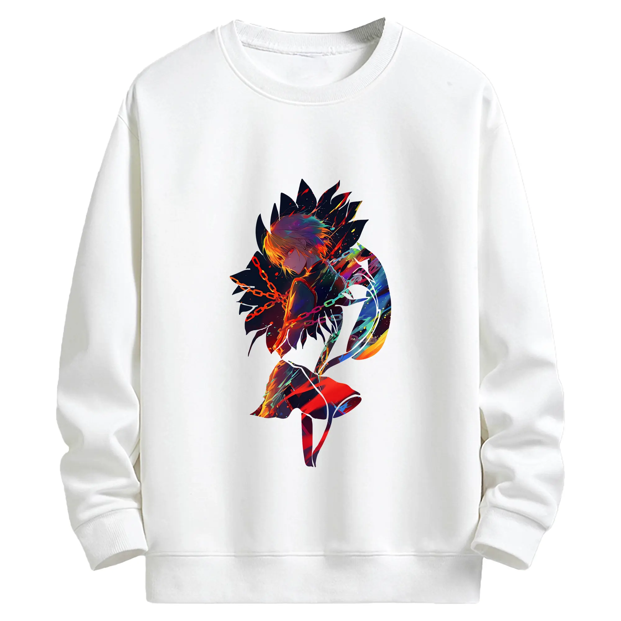 ハンター×ハンター グッズ クラピカ - キッズ クルーネックスウェットシャツ ・ フロントプリント ・ 綿80％ ポリエステル20％ ・ 快適 通学 スポーツ 日常使い お散歩用