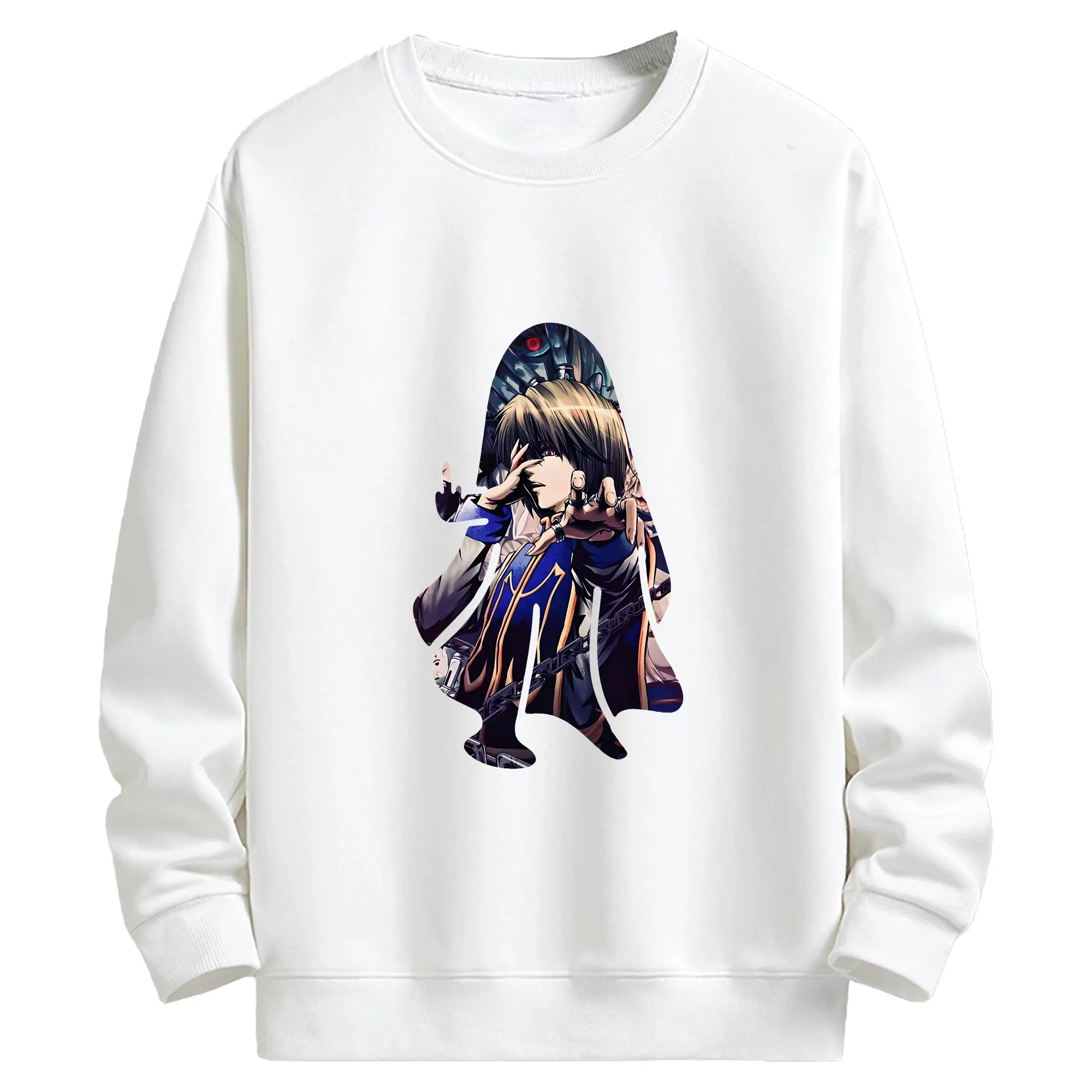 ハンター×ハンター グッズ クラピカ - キッズ クルーネックスウェットシャツ ・ フロントプリント ・ 綿80％ ポリエステル20％ ・ 快適 通学 スポーツ 日常使い お散歩用