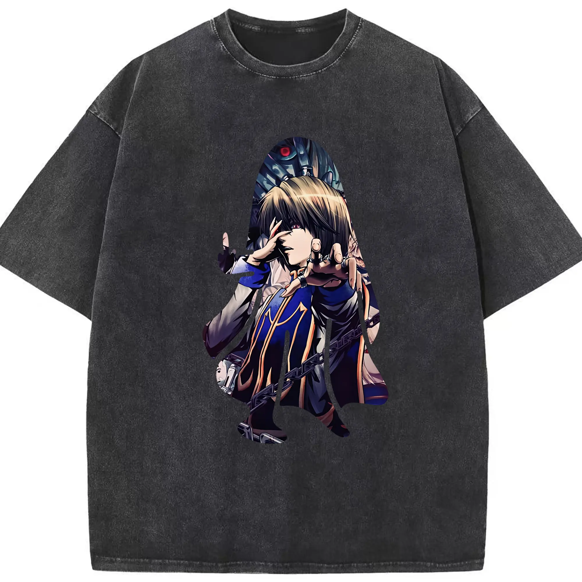 ハンター×ハンター グッズ クラピカ - 綿100％ ヴィンテージ風 半袖Tシャツ ・ フロントプリント ・ 柔らか肌触り ・ 通気性 快適 ・ スポーツ カジュアル 外出用