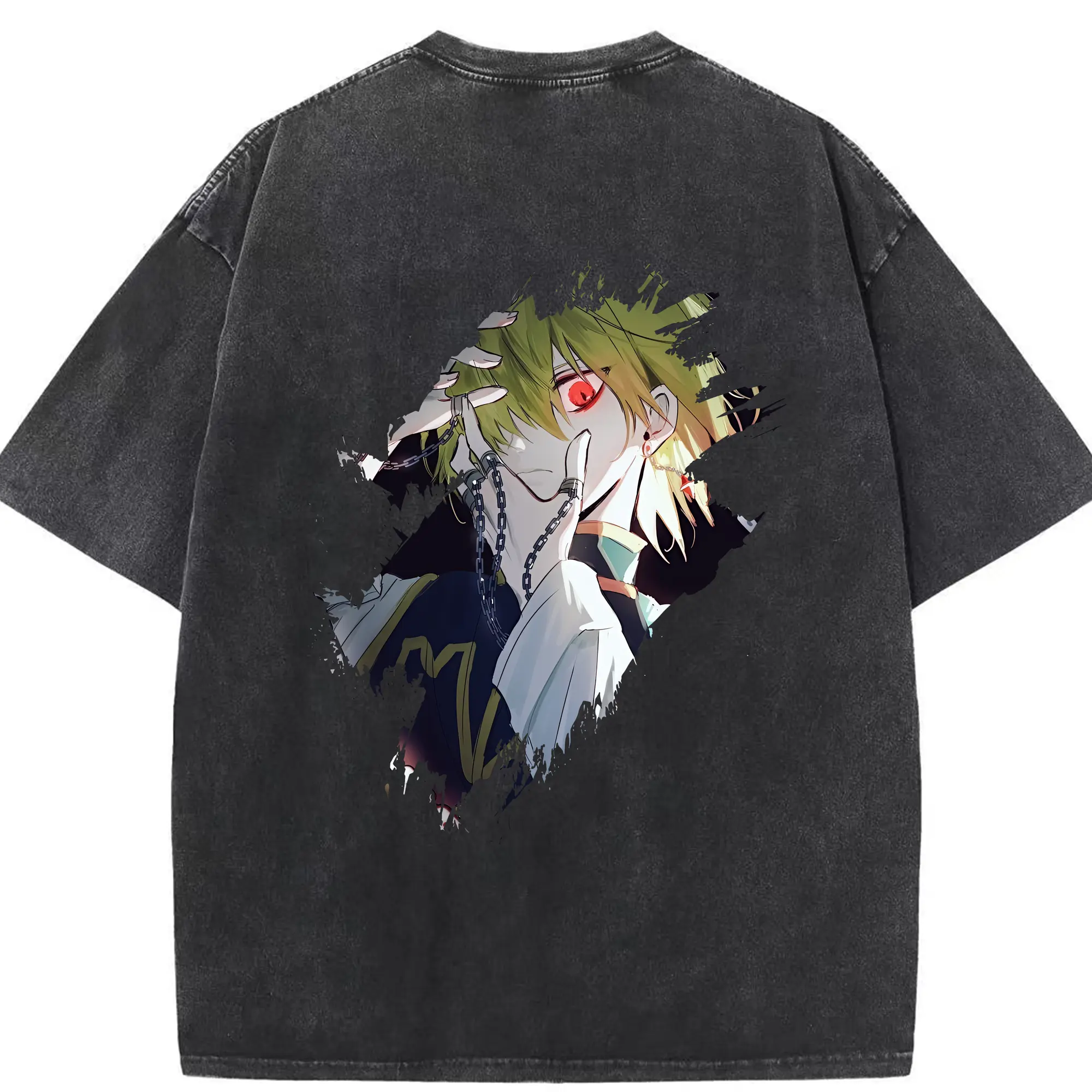 ハンター×ハンター グッズ クラピカ - 綿100％ ヴィンテージ風 半袖Tシャツ ・ 背面プリント ・ 柔らか肌触り ・ 通気性 快適 ・ スポーツ カジュアル 外出用