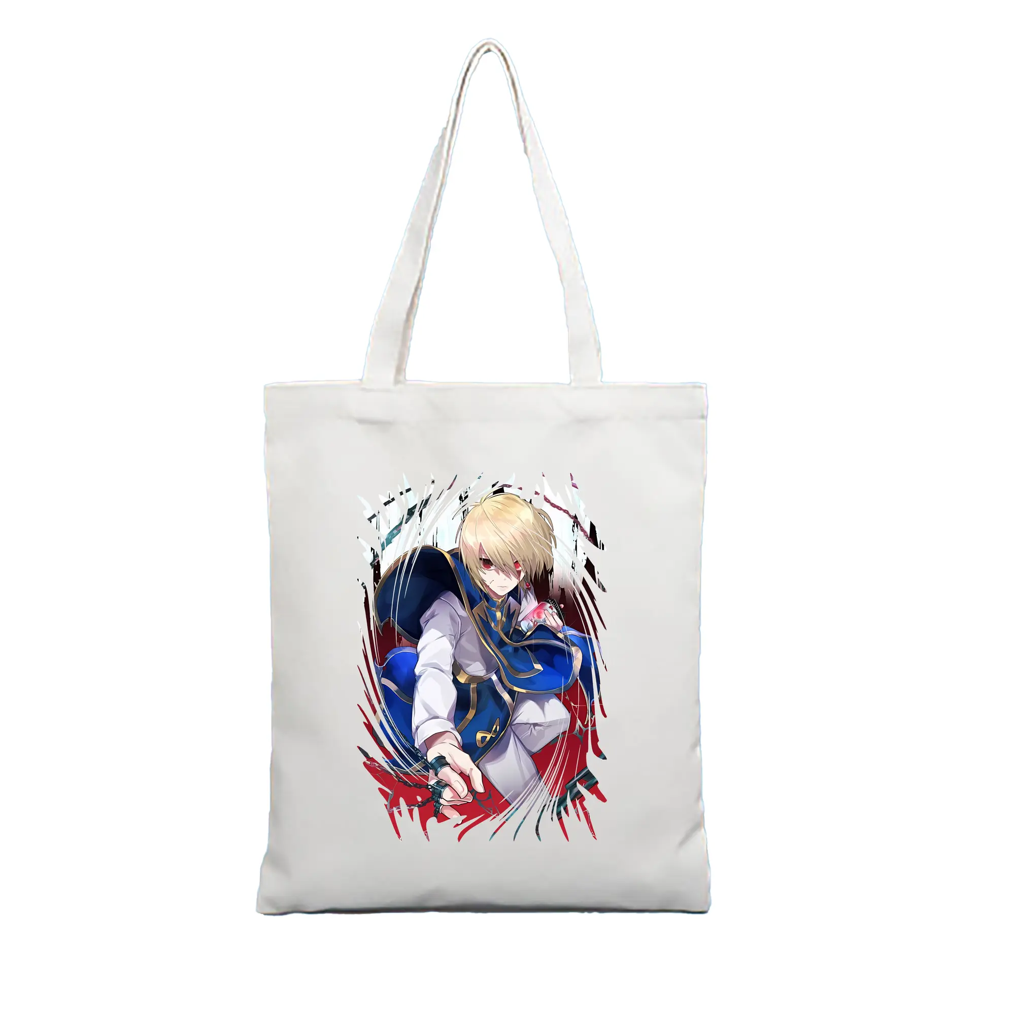 ハンター×ハンター グッズ クラピカ - 縦型キャンバス手提げバッグ（トートバッグ） ・ キャンバス素材 ・ ショッピング用 ・ 軽量 丈夫 お手入れ簡単