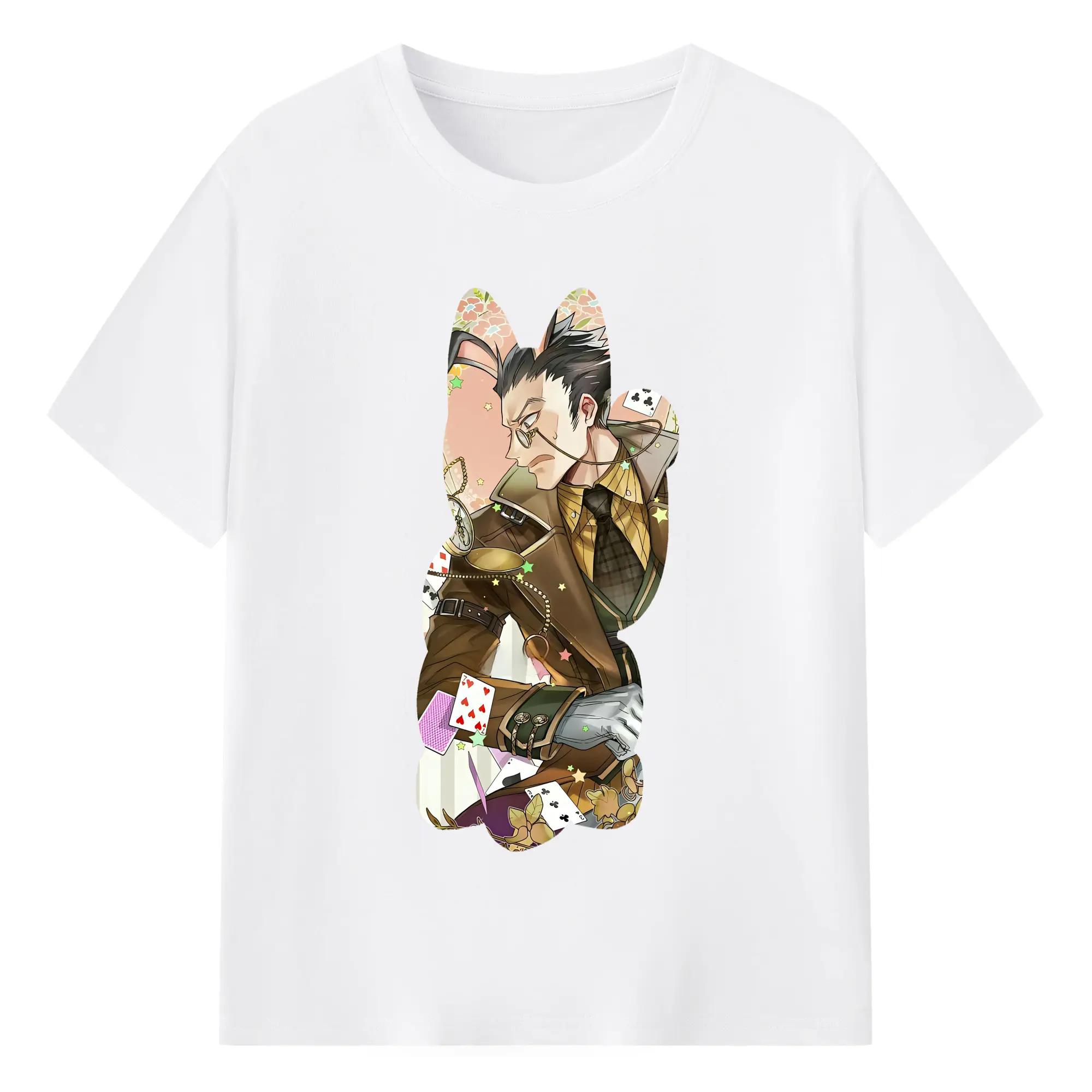 ハンター×ハンター グッズ レオリオ＝パラディナイト - 綿100％ 半袖Tシャツ ・ フロントプリント ・ 快適 通気性 ・ 日常使い 散歩 スポーツ用