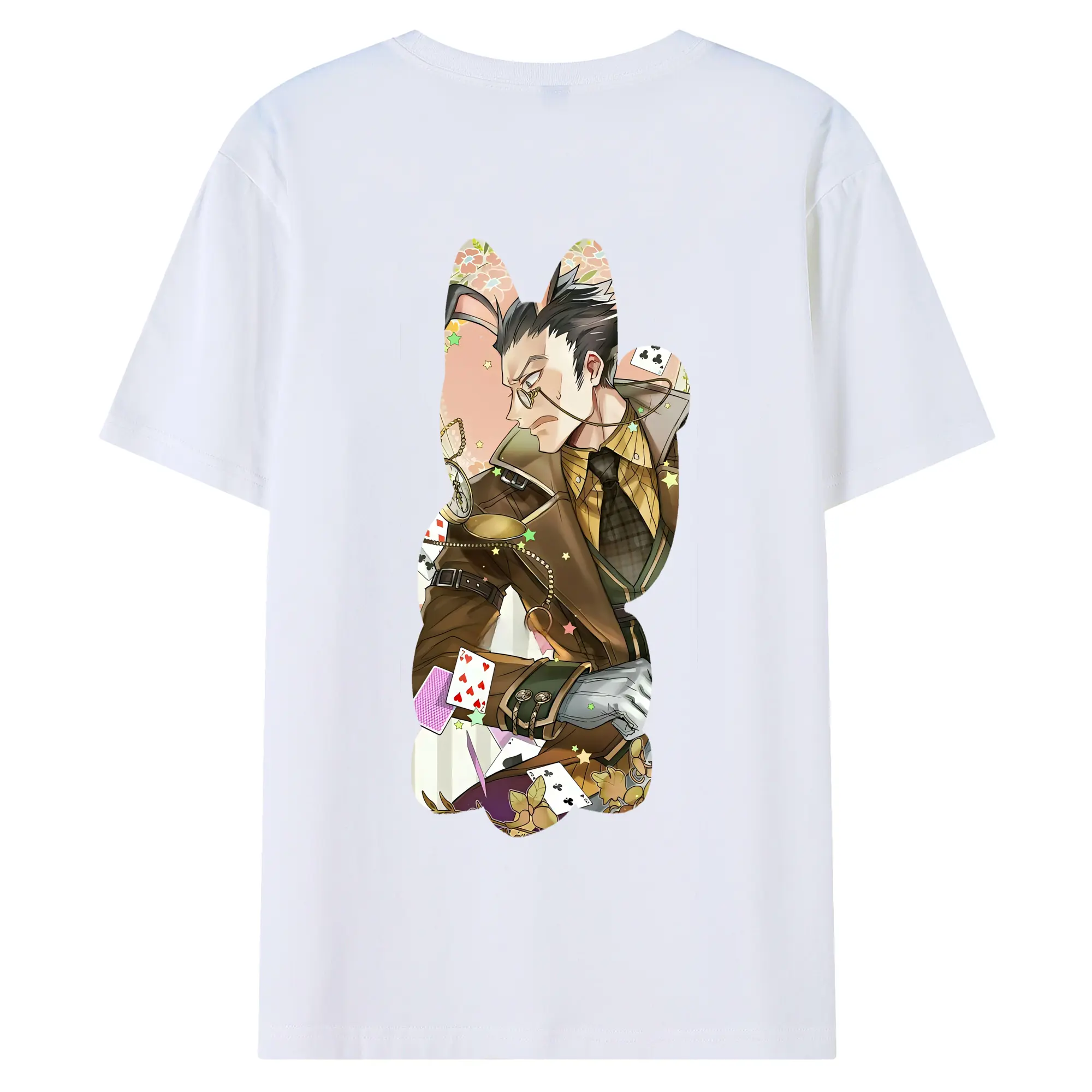ハンター×ハンター グッズ レオリオ＝パラディナイト - 綿100％ 半袖Tシャツ ・ バックプリント ・ 快適 通気性 ・ 日常使い 散歩 スポーツ用