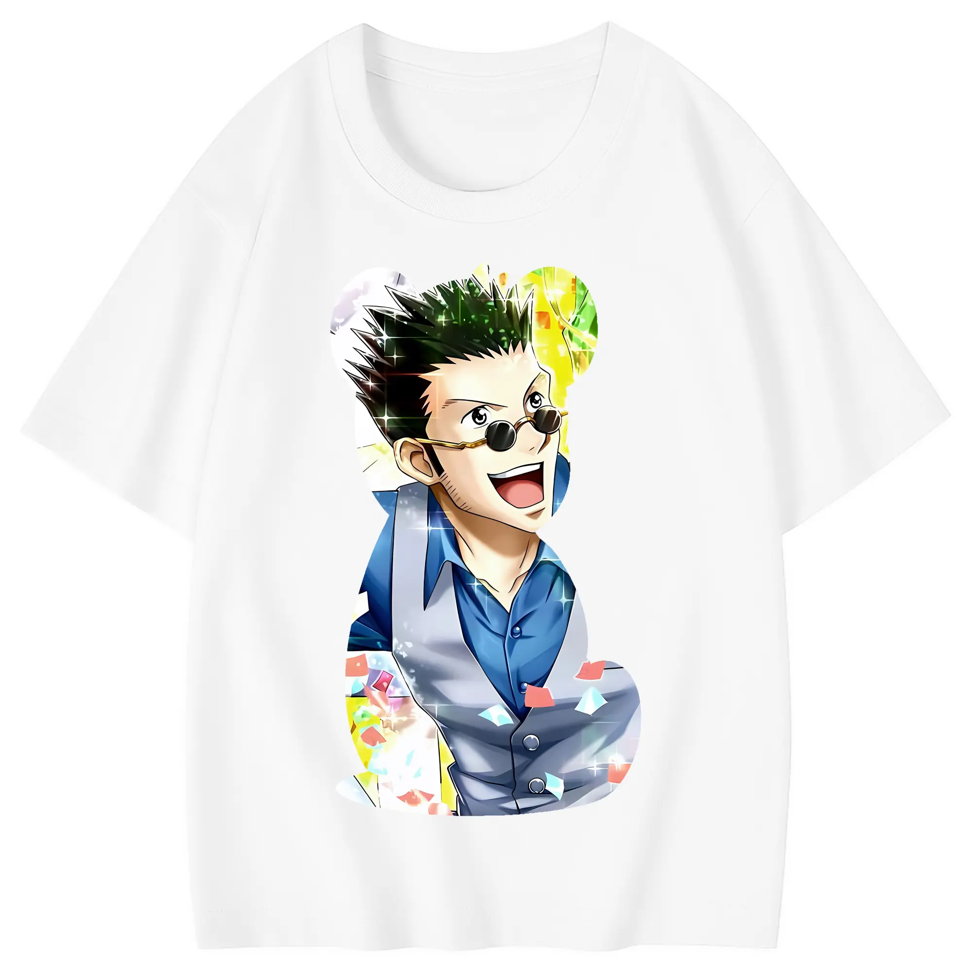 ハンター×ハンター グッズ レオリオ＝パラディナイト - 綿100％ キッズTシャツ ・ フロントプリント ・ 快適 通気性 ・ スポーツ カジュアル 散歩用