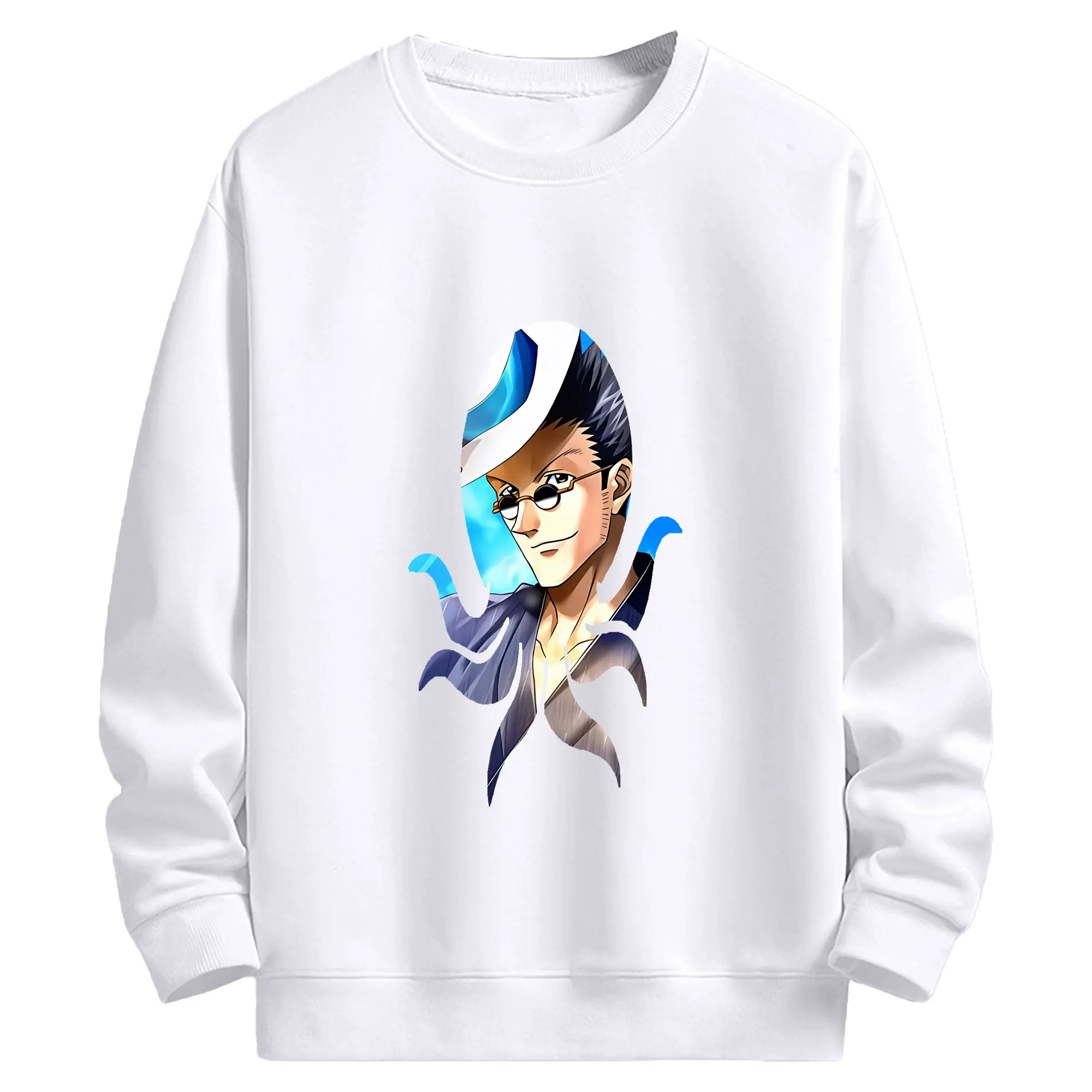ハンター×ハンター グッズ レオリオ＝パラディナイト - 高品質 クルーネック スウェット ・ コットン59％ ポリエステル41％ ・ ユニセックス 長袖 トレーナー ・ カジュアル デイリー スポーツ 散歩用