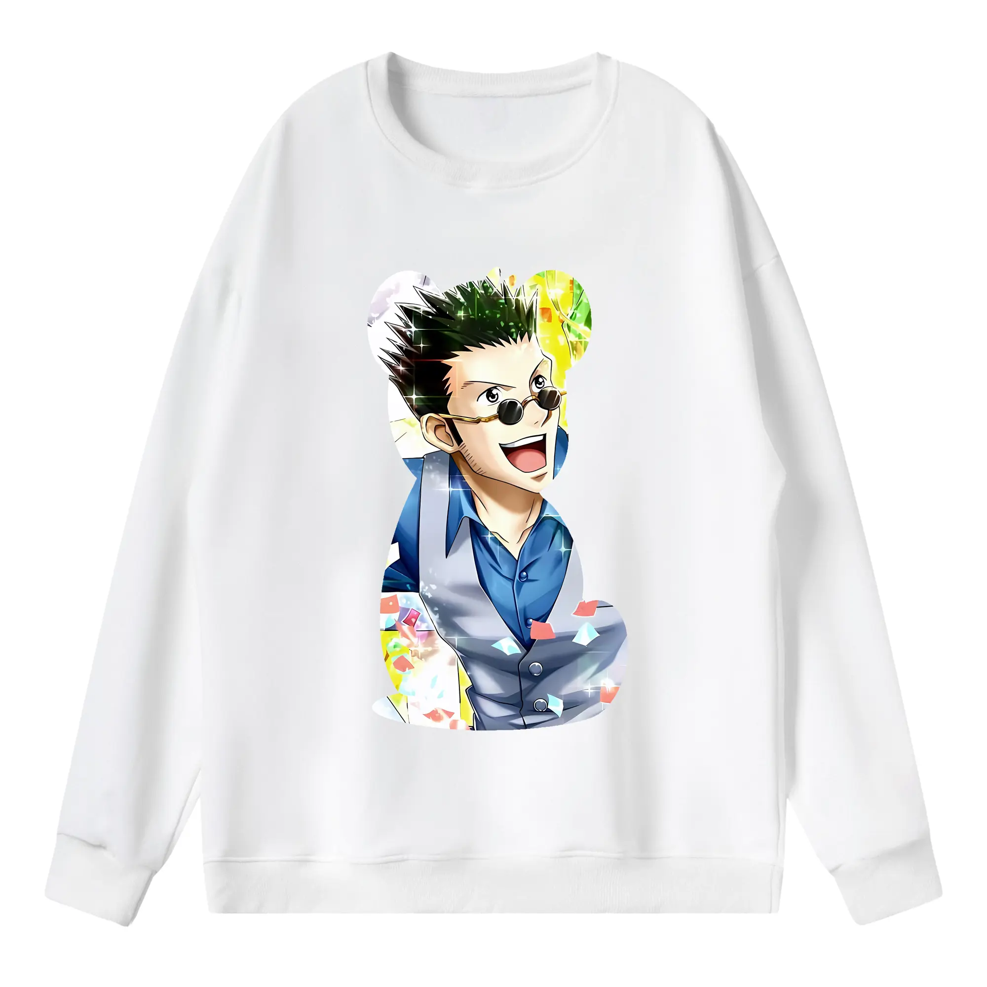 ハンター×ハンター グッズ レオリオ＝パラディナイト - 薄手 クルーネック スウェット 裏毛260g · ポリエステル 春秋向け カジュアル 男女兼用 · トレーナー デイリー スポーツ 散歩に最適