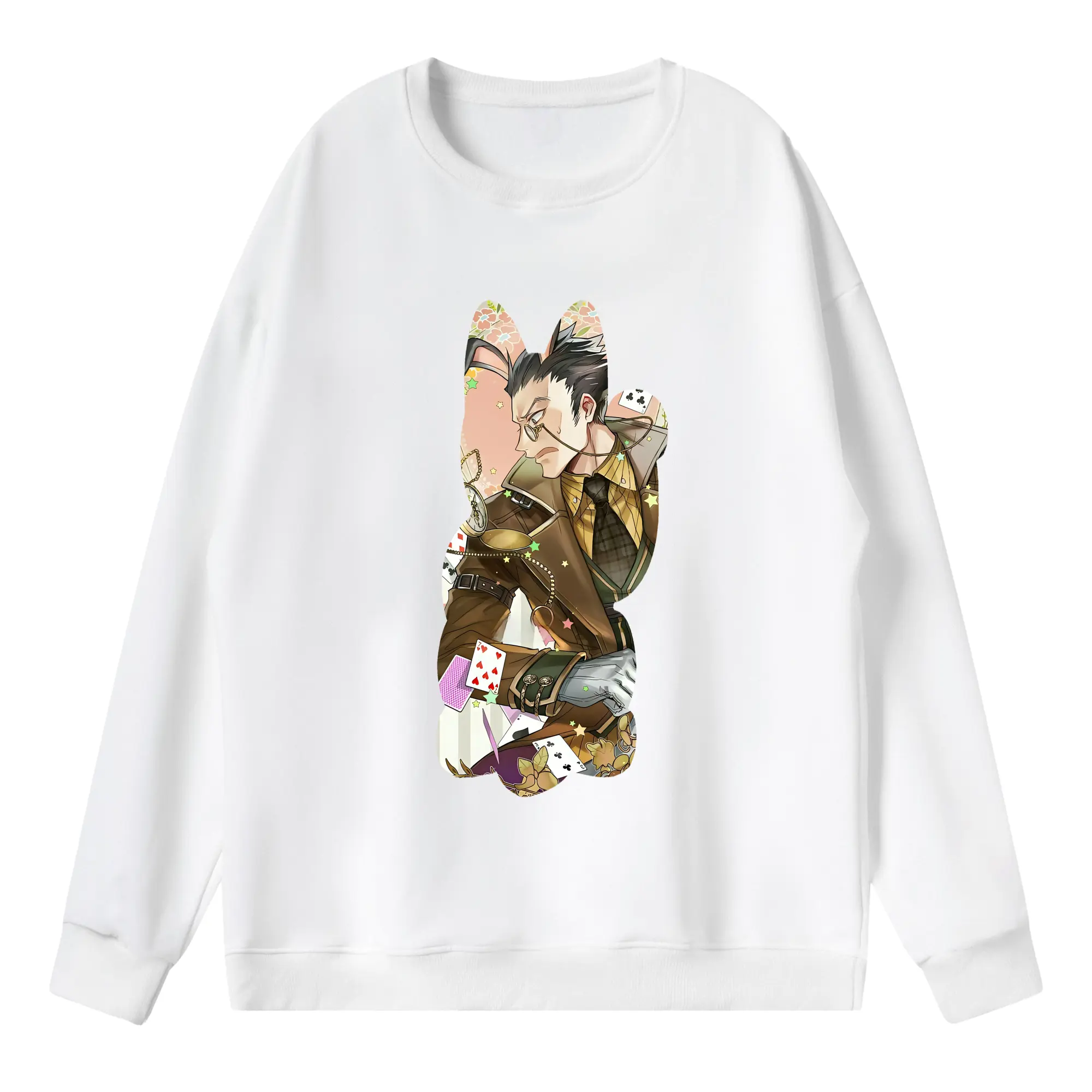 ハンター×ハンター グッズ レオリオ＝パラディナイト - 薄手 クルーネック スウェット 裏毛260g · ポリエステル 春秋向け カジュアル 男女兼用 · トレーナー デイリー スポーツ 散歩に最適