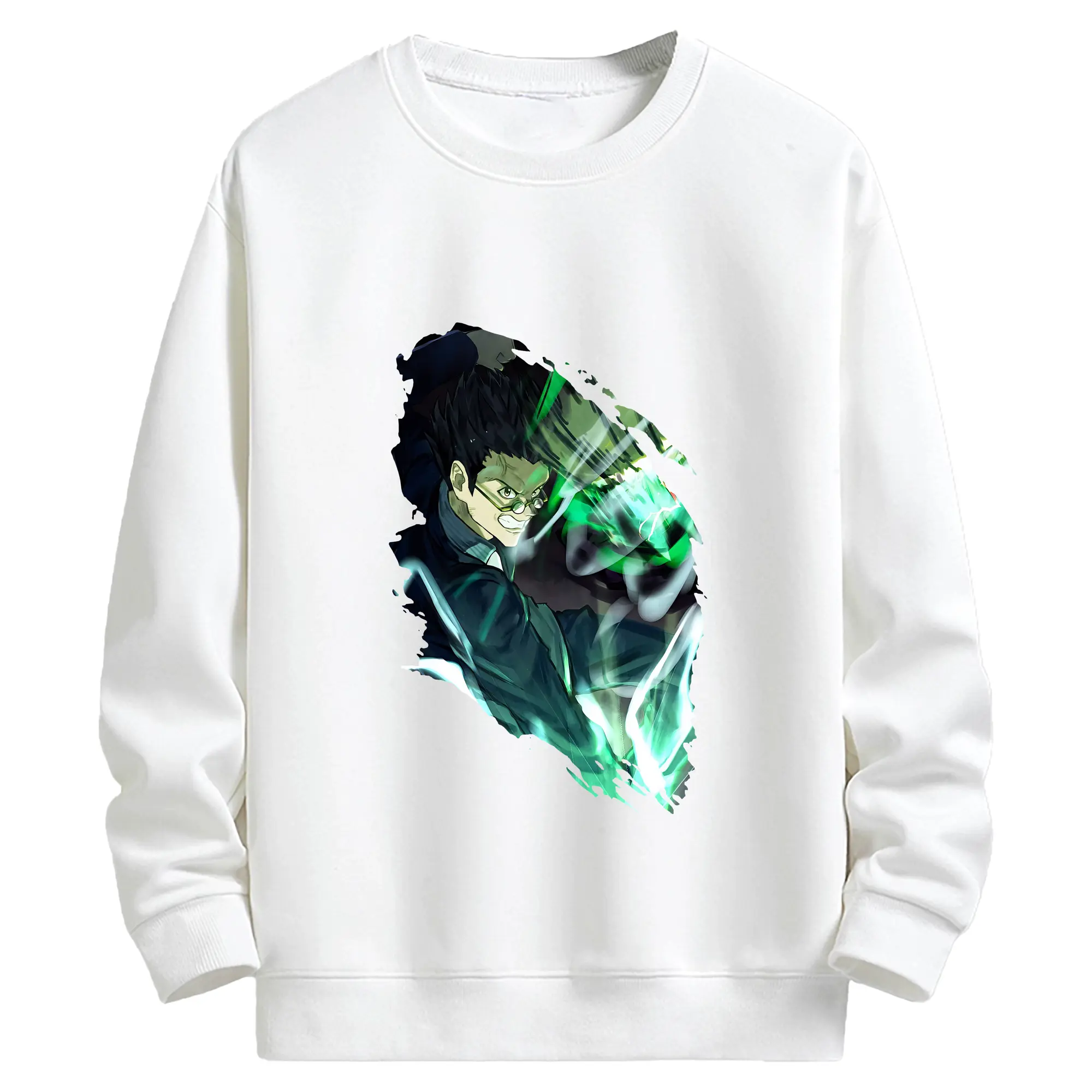 ハンター×ハンター グッズ レオリオ＝パラディナイト - キッズ クルーネックスウェットシャツ ・ フロントプリント ・ 綿80％ ポリエステル20％ ・ 快適 通学 スポーツ 日常使い お散歩用