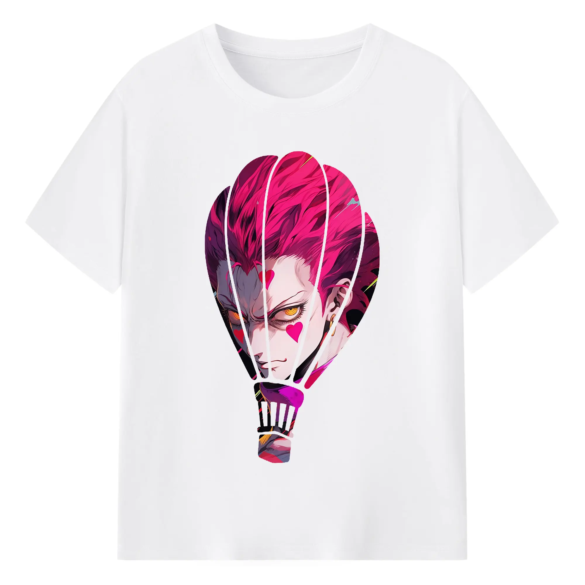 ハンター×ハンター グッズ ヒソカ＝モロウ - 綿100％ 半袖Tシャツ ・ フロントプリント ・ 快適 通気性 ・ 日常使い 散歩 スポーツ用