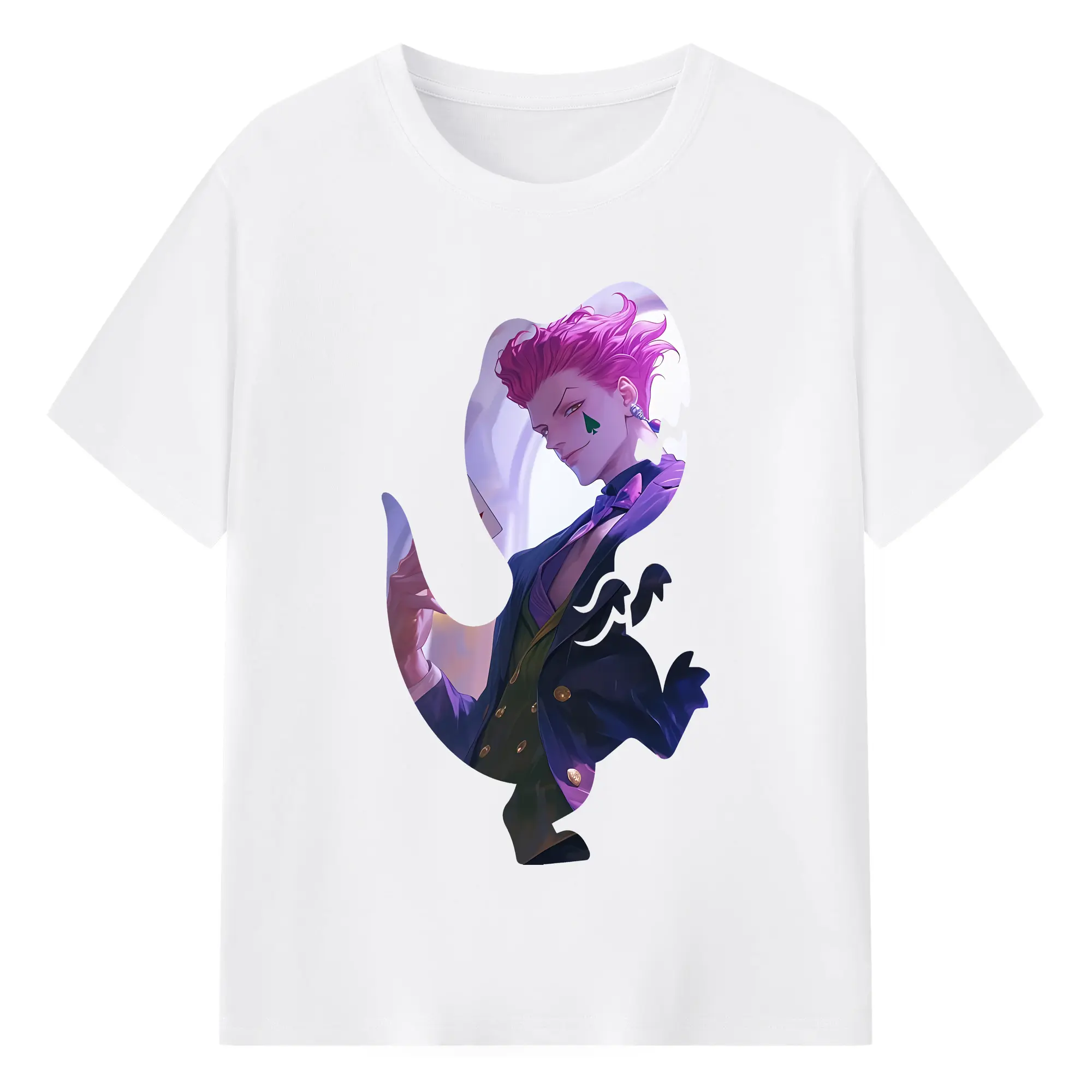 ハンター×ハンター グッズ ヒソカ＝モロウ - 綿100％ 半袖Tシャツ ・ フロントプリント ・ 快適 通気性 ・ 日常使い 散歩 スポーツ用