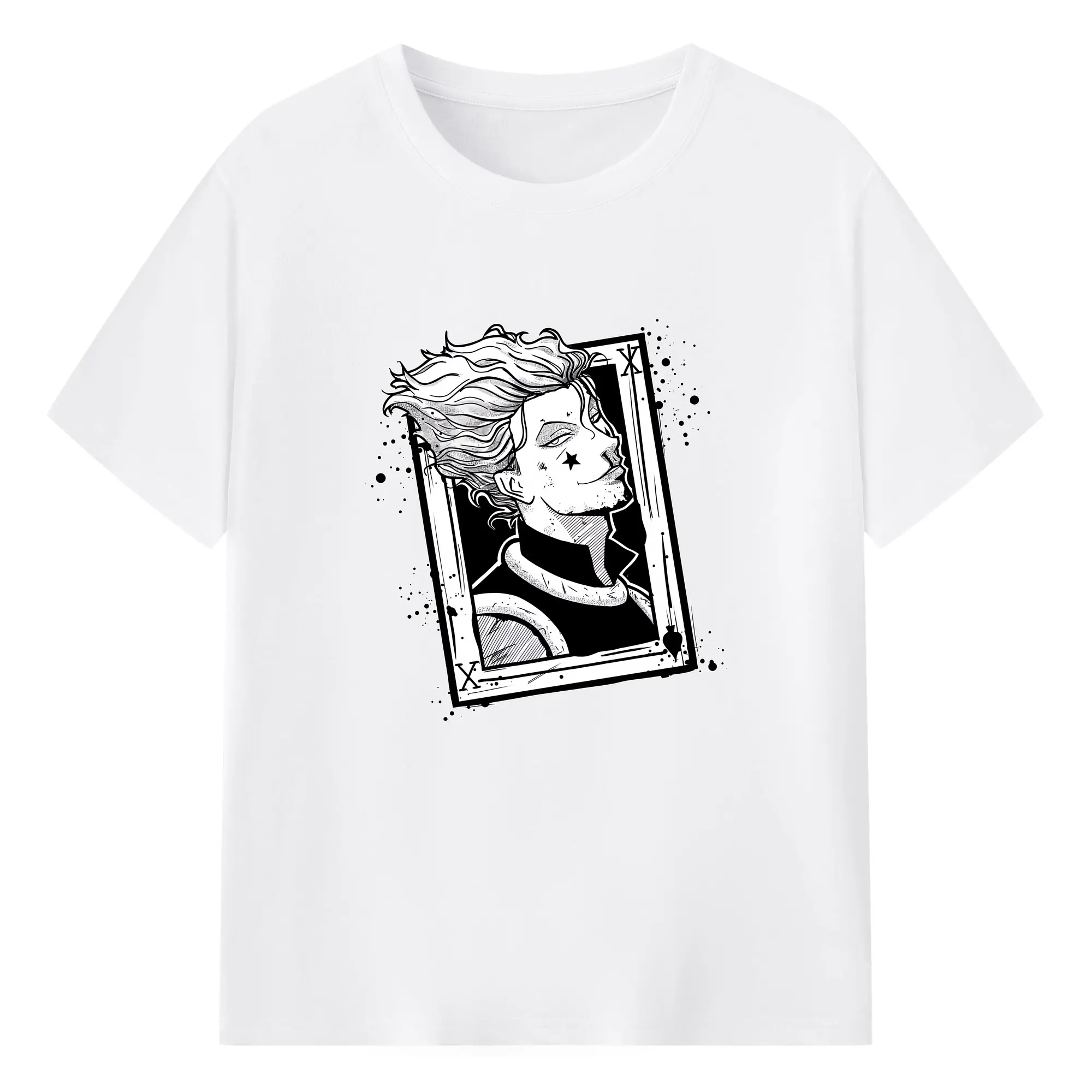 ハンター×ハンター グッズ ヒソカ＝モロウ - 綿100％ 半袖Tシャツ ・ フロントプリント ・ 快適 通気性 ・ 日常使い 散歩 スポーツ用