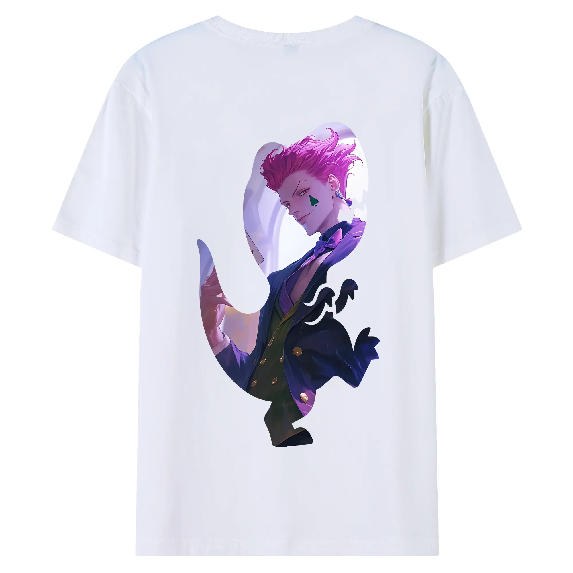 ハンター×ハンター グッズ ヒソカ＝モロウ - 綿100％ 半袖Tシャツ ・ バックプリント ・ 快適 通気性 ・ 日常使い 散歩 スポーツ用