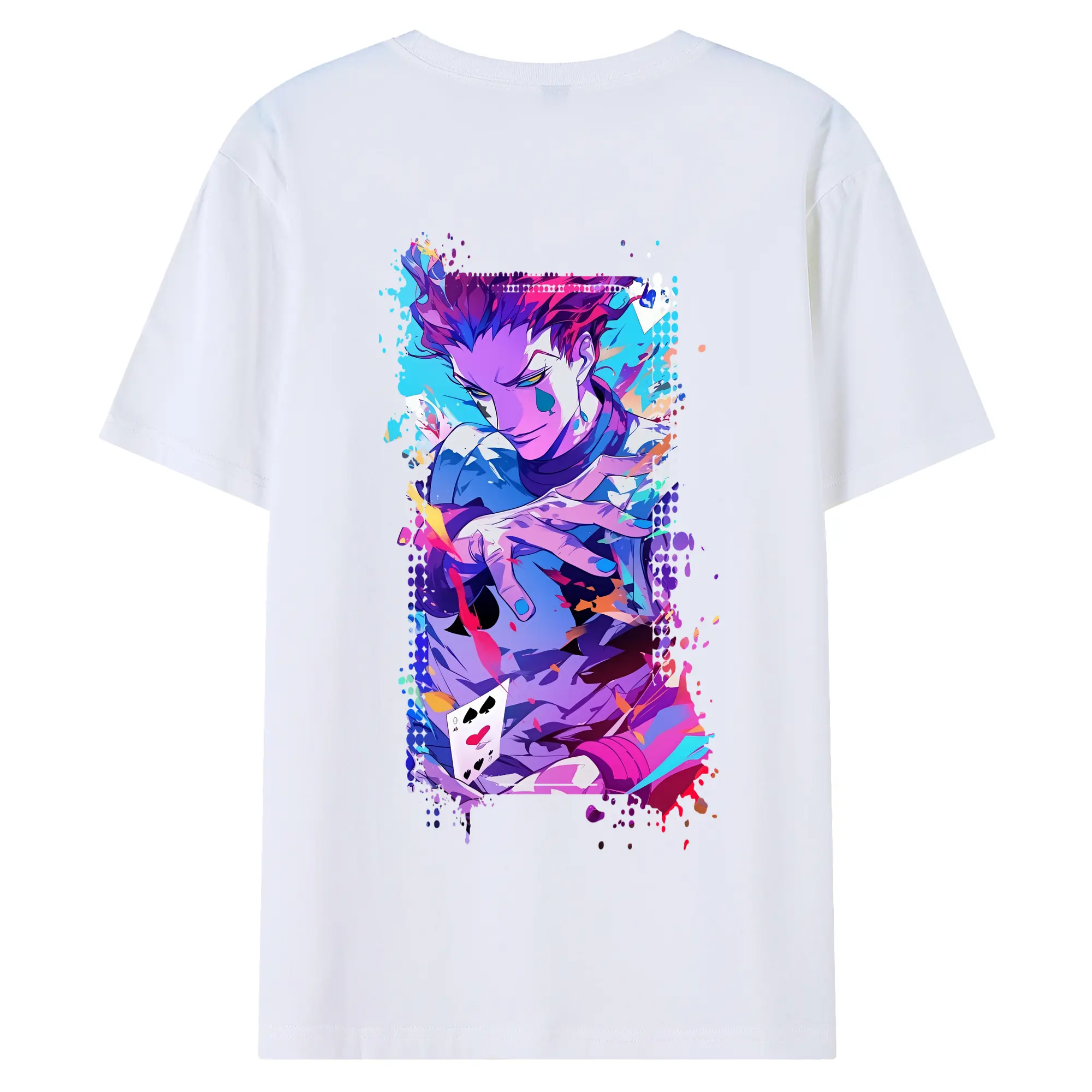 ハンター×ハンター グッズ ヒソカ＝モロウ - 綿100％ 半袖Tシャツ ・ バックプリント ・ 快適 通気性 ・ 日常使い 散歩 スポーツ用