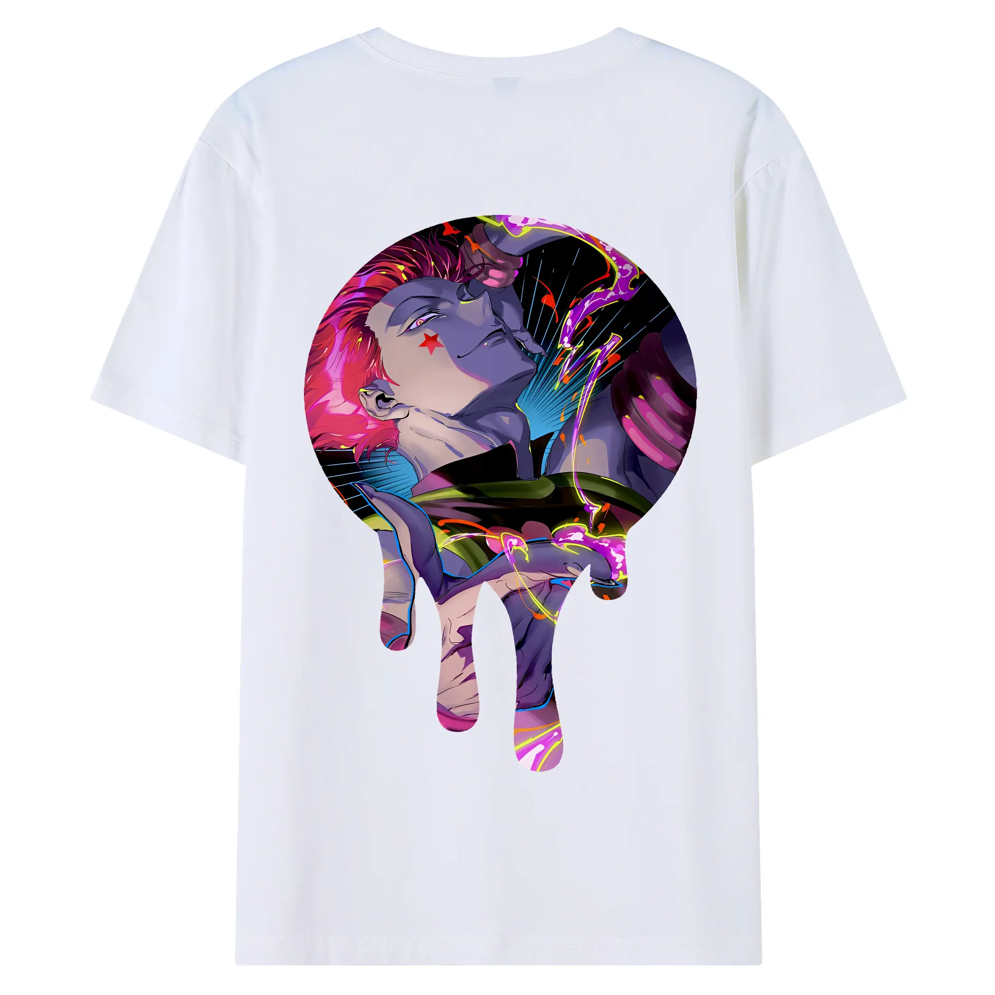 ハンター×ハンター グッズ ヒソカ＝モロウ - 綿100％ 半袖Tシャツ ・ バックプリント ・ 快適 通気性 ・ 日常使い 散歩 スポーツ用