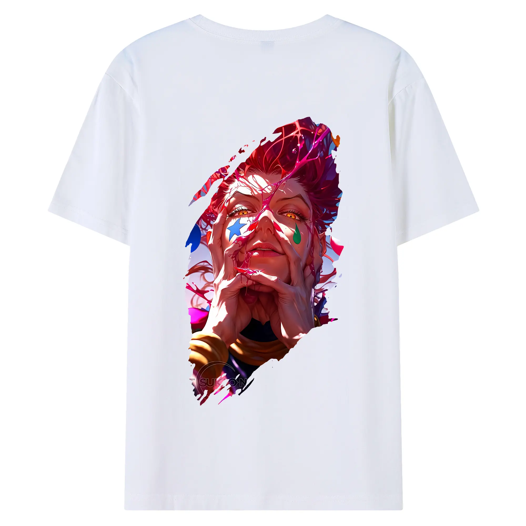 ハンター×ハンター グッズ ヒソカ＝モロウ - 綿100％ 半袖Tシャツ ・ バックプリント ・ 快適 通気性 ・ 日常使い 散歩 スポーツ用