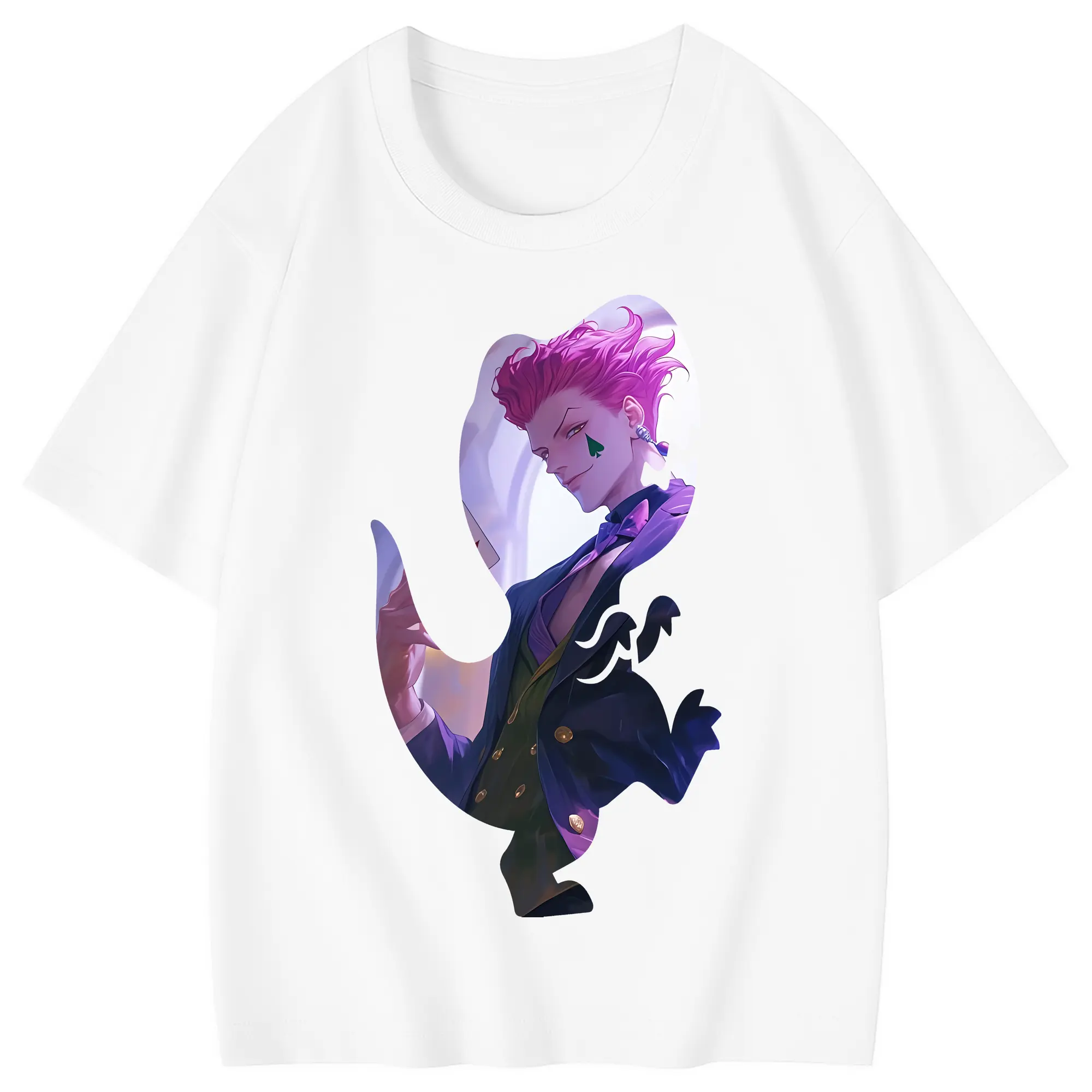 ハンター×ハンター グッズ ヒソカ＝モロウ - 綿100％ キッズTシャツ ・ フロントプリント ・ 快適 通気性 ・ スポーツ カジュアル 散歩用