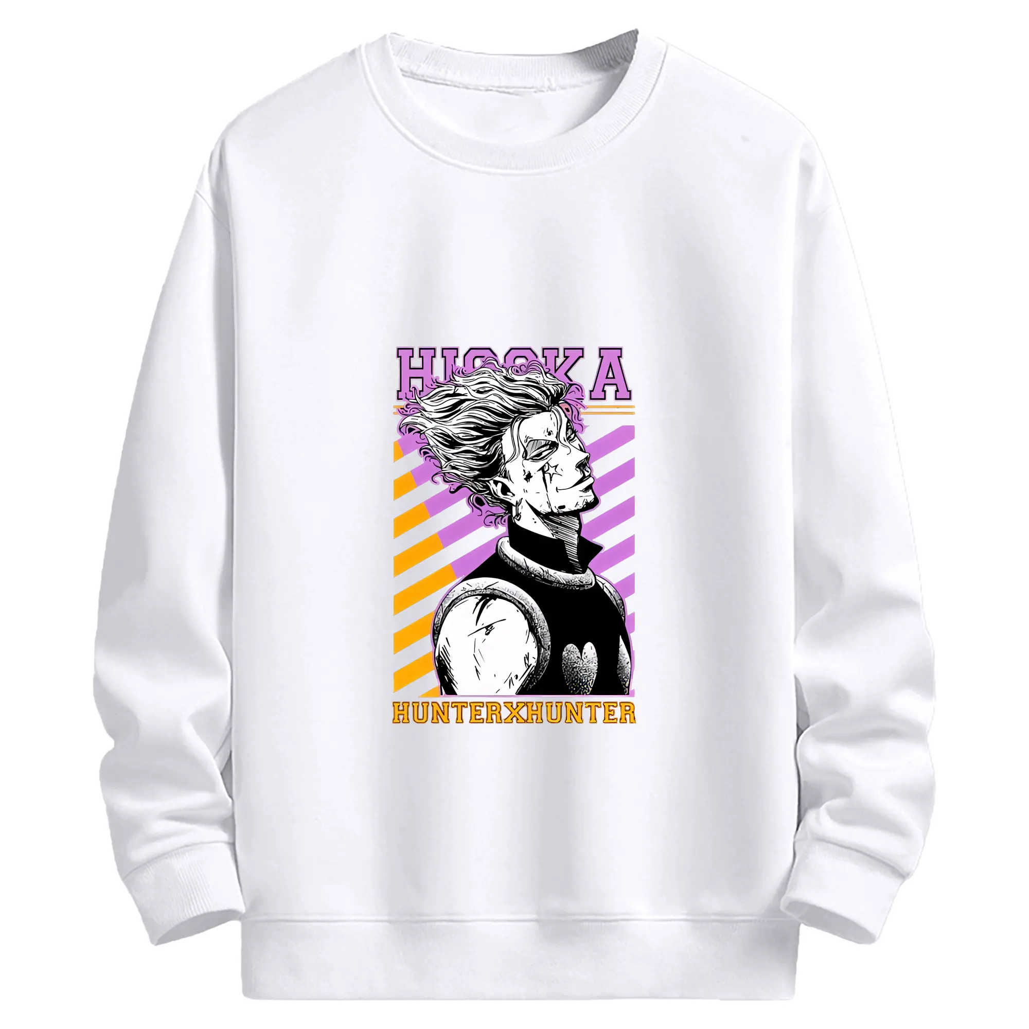 ハンター×ハンター グッズ ヒソカ＝モロウ - 高品質 クルーネック スウェット ・ コットン59％ ポリエステル41％ ・ ユニセックス 長袖 トレーナー ・ カジュアル デイリー スポーツ 散歩用