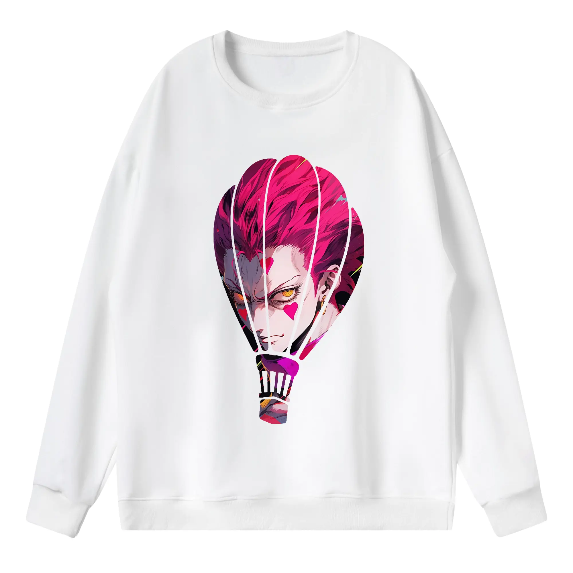 ハンター×ハンター グッズ ヒソカ＝モロウ - 薄手 クルーネック スウェット 裏毛260g · ポリエステル 春秋向け カジュアル 男女兼用 · トレーナー デイリー スポーツ 散歩に最適