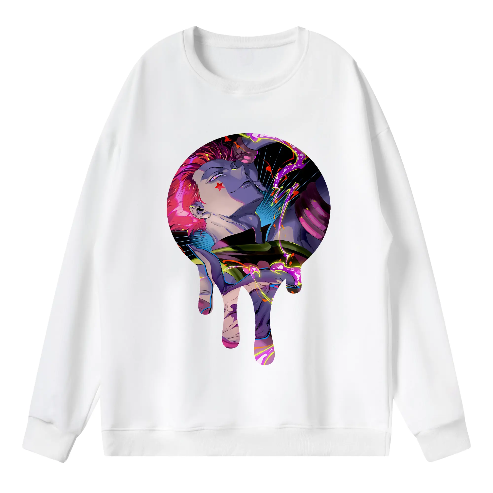 ハンター×ハンター グッズ ヒソカ＝モロウ - 薄手 クルーネック スウェット 裏毛260g · ポリエステル 春秋向け カジュアル 男女兼用 · トレーナー デイリー スポーツ 散歩に最適