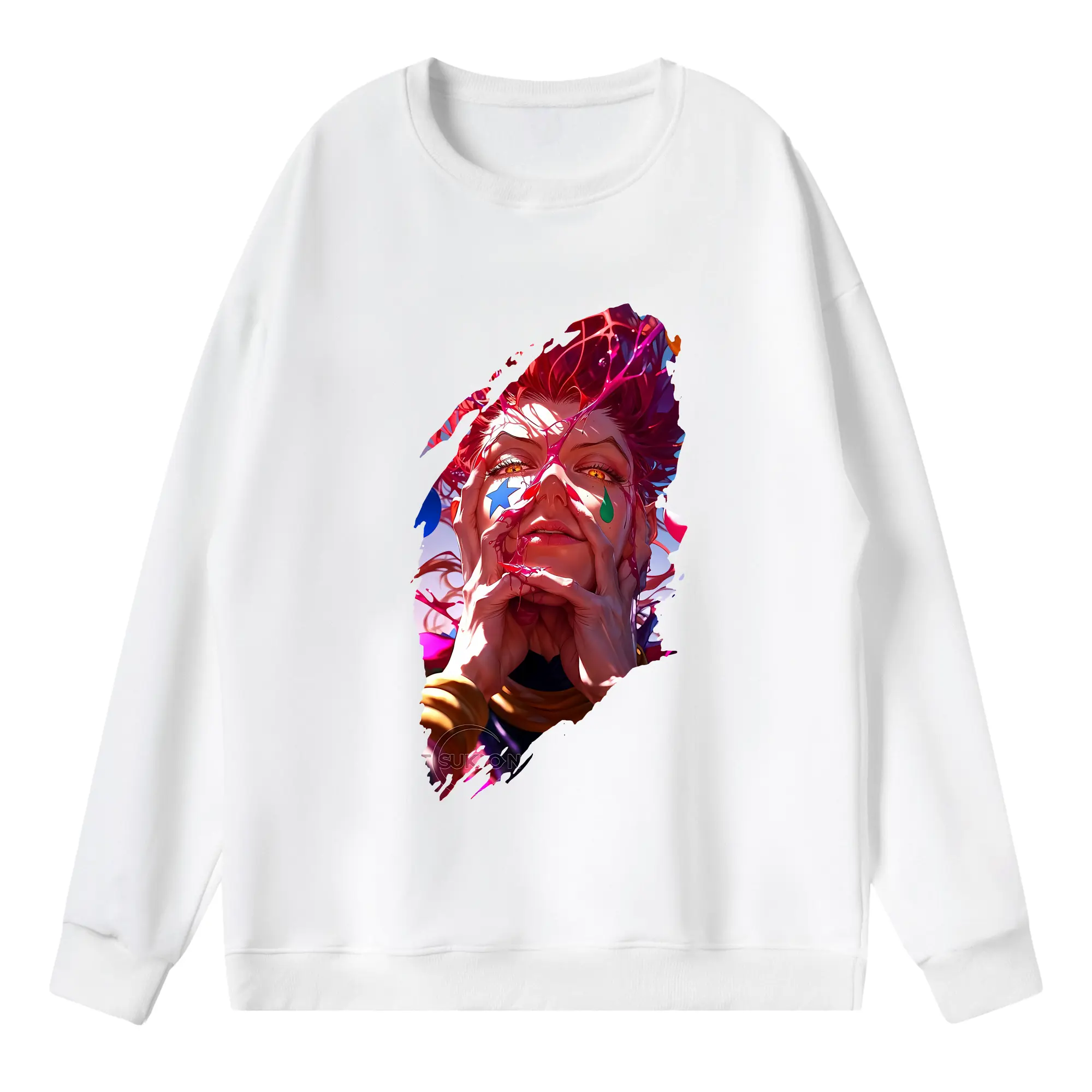 ハンター×ハンター グッズ ヒソカ＝モロウ - 薄手 クルーネック スウェット 裏毛260g · ポリエステル 春秋向け カジュアル 男女兼用 · トレーナー デイリー スポーツ 散歩に最適