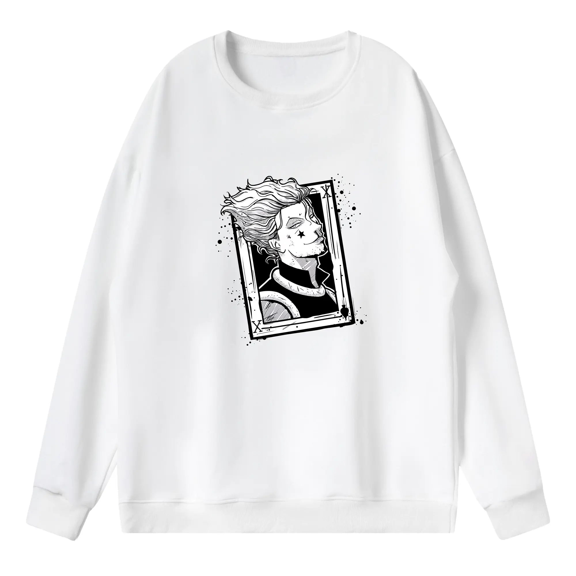 ハンター×ハンター グッズ ヒソカ＝モロウ - 薄手 クルーネック スウェット 裏毛260g · ポリエステル 春秋向け カジュアル 男女兼用 · トレーナー デイリー スポーツ 散歩に最適