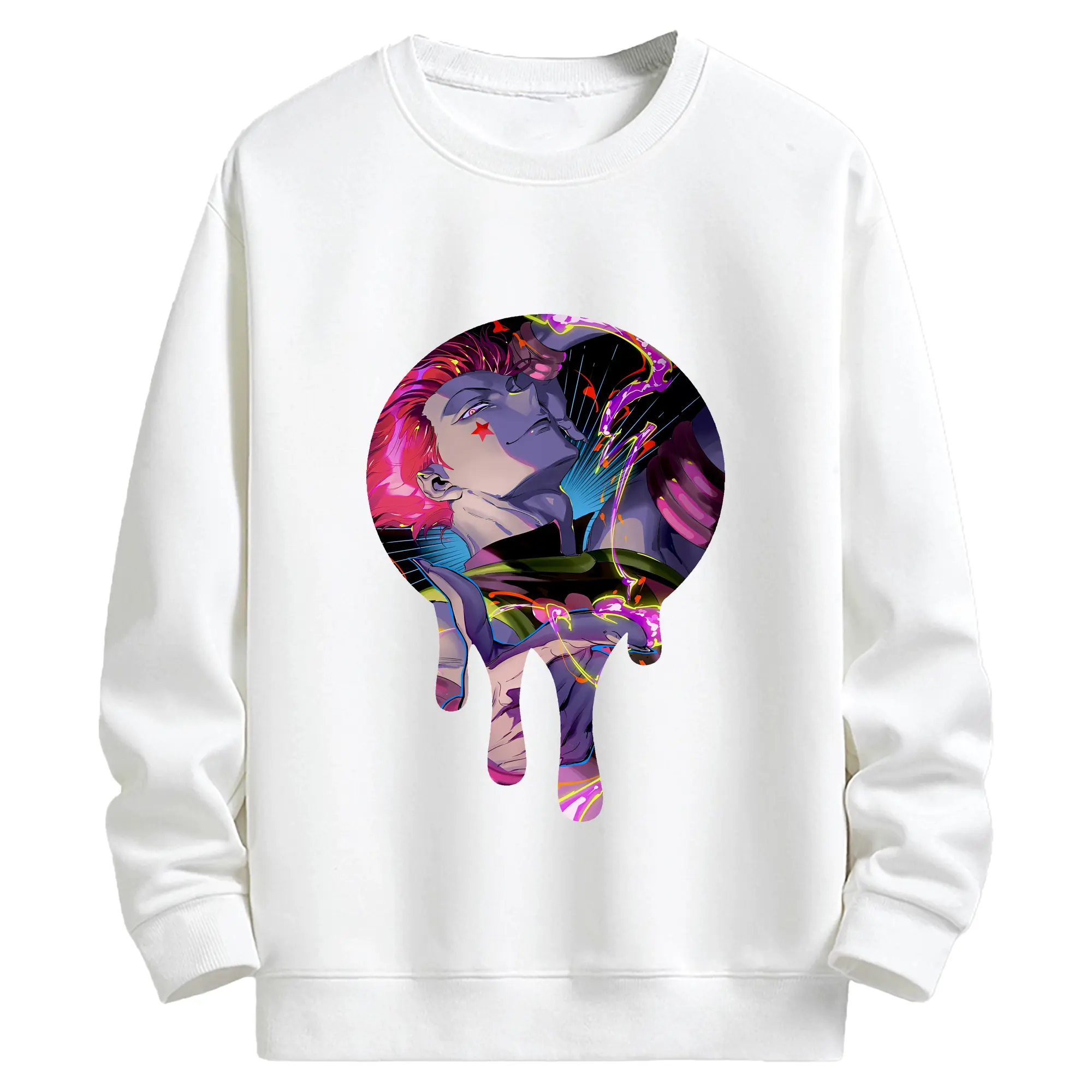 ハンター×ハンター グッズ ヒソカ＝モロウ - キッズ クルーネックスウェットシャツ ・ フロントプリント ・ 綿80％ ポリエステル20％ ・ 快適 通学 スポーツ 日常使い お散歩用