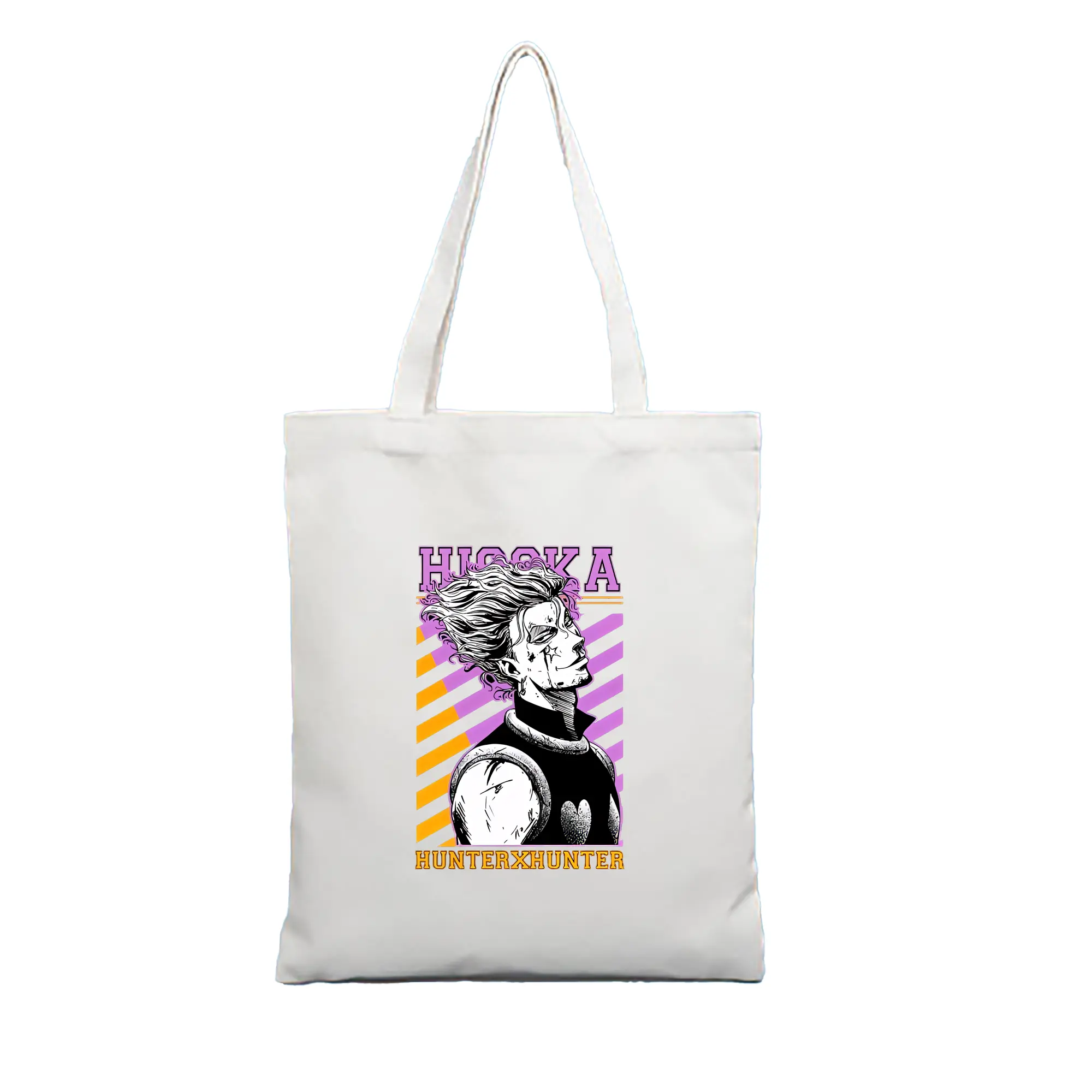 ハンター×ハンター グッズ ヒソカ＝モロウ - 縦型キャンバス手提げバッグ（トートバッグ） ・ キャンバス素材 ・ ショッピング用 ・ 軽量 丈夫 お手入れ簡単