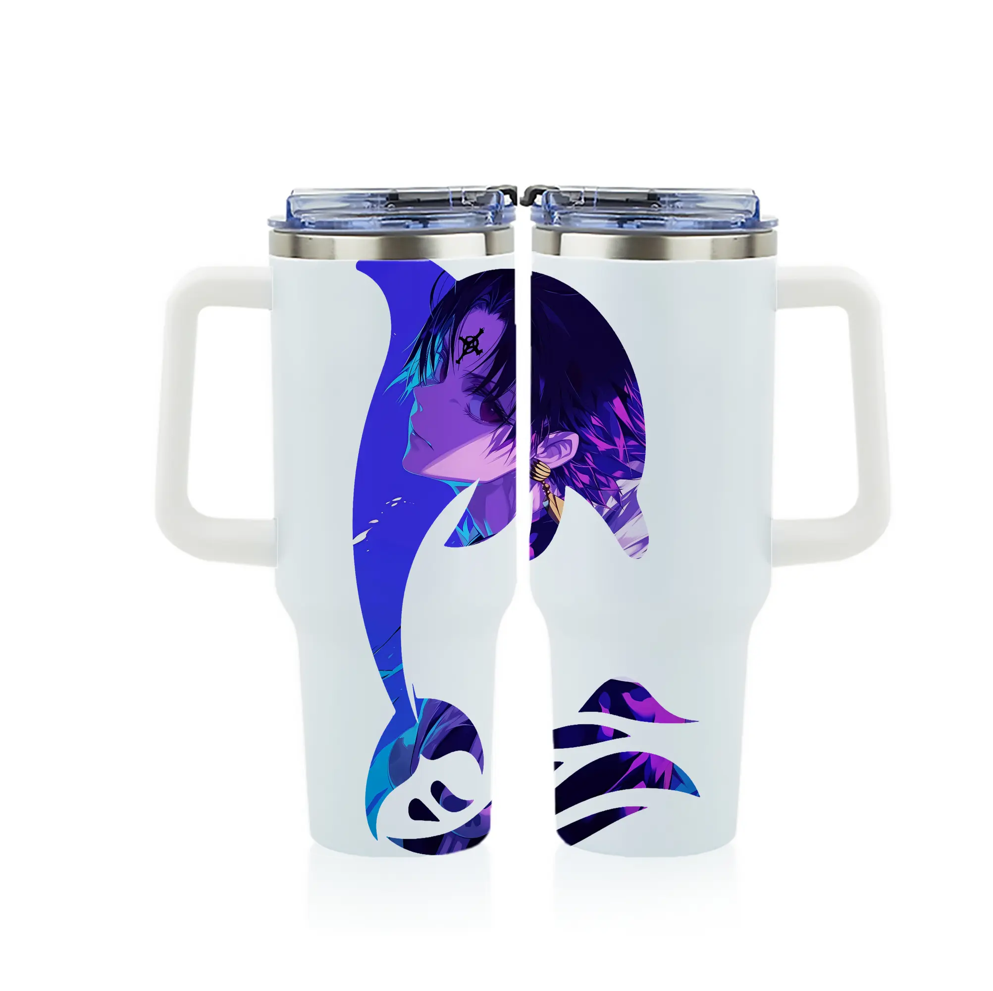 ハンター×ハンター グッズ クロロ＝ルシルフル - 1200mL フルプリント車用タンブラー ・ 304ステンレス 内側 ・ 201ステンレス 外側 ・ 保温 保冷 ・ 通勤 ドライブ アウトドア用