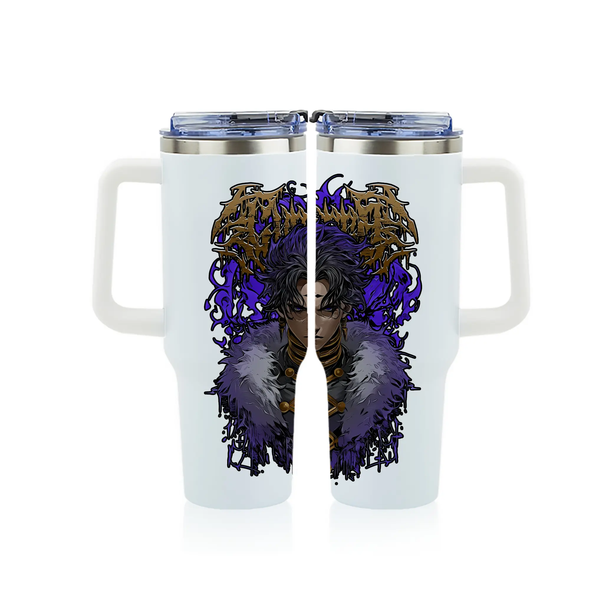 ハンター×ハンター グッズ クロロ＝ルシルフル - 1200mL フルプリント車用タンブラー ・ 304ステンレス 内側 ・ 201ステンレス 外側 ・ 保温 保冷 ・ 通勤 ドライブ アウトドア用